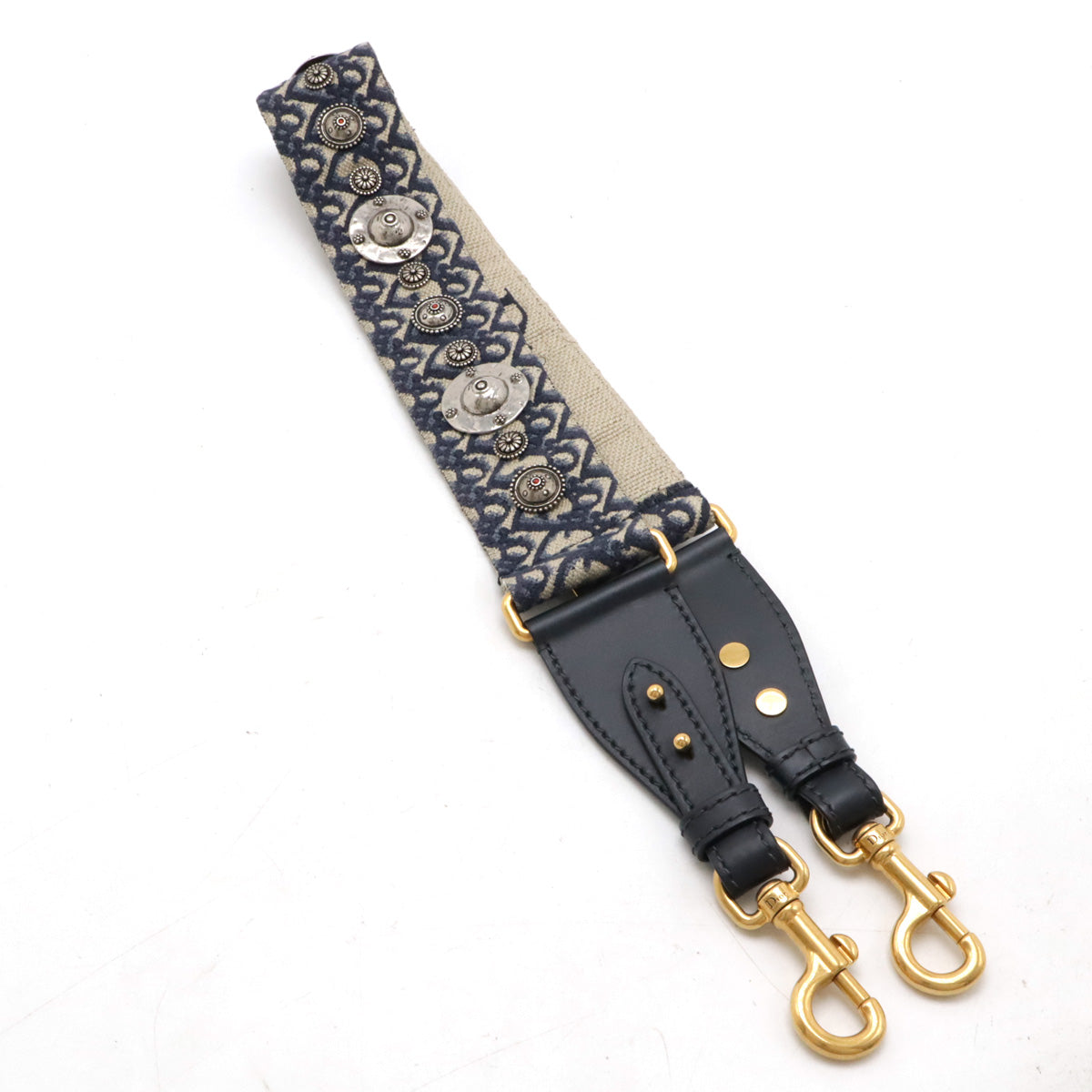 Dior Oblique Embroidery Medallion Canvas/Leather Shoulder Strap in Great Condition