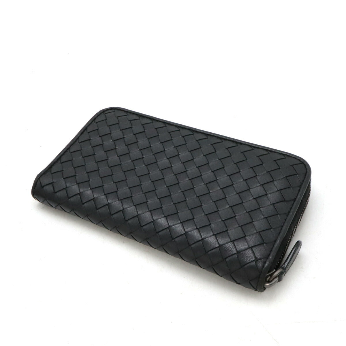 Bottega Veneta Leather Intrecciato Zip Wallet Black