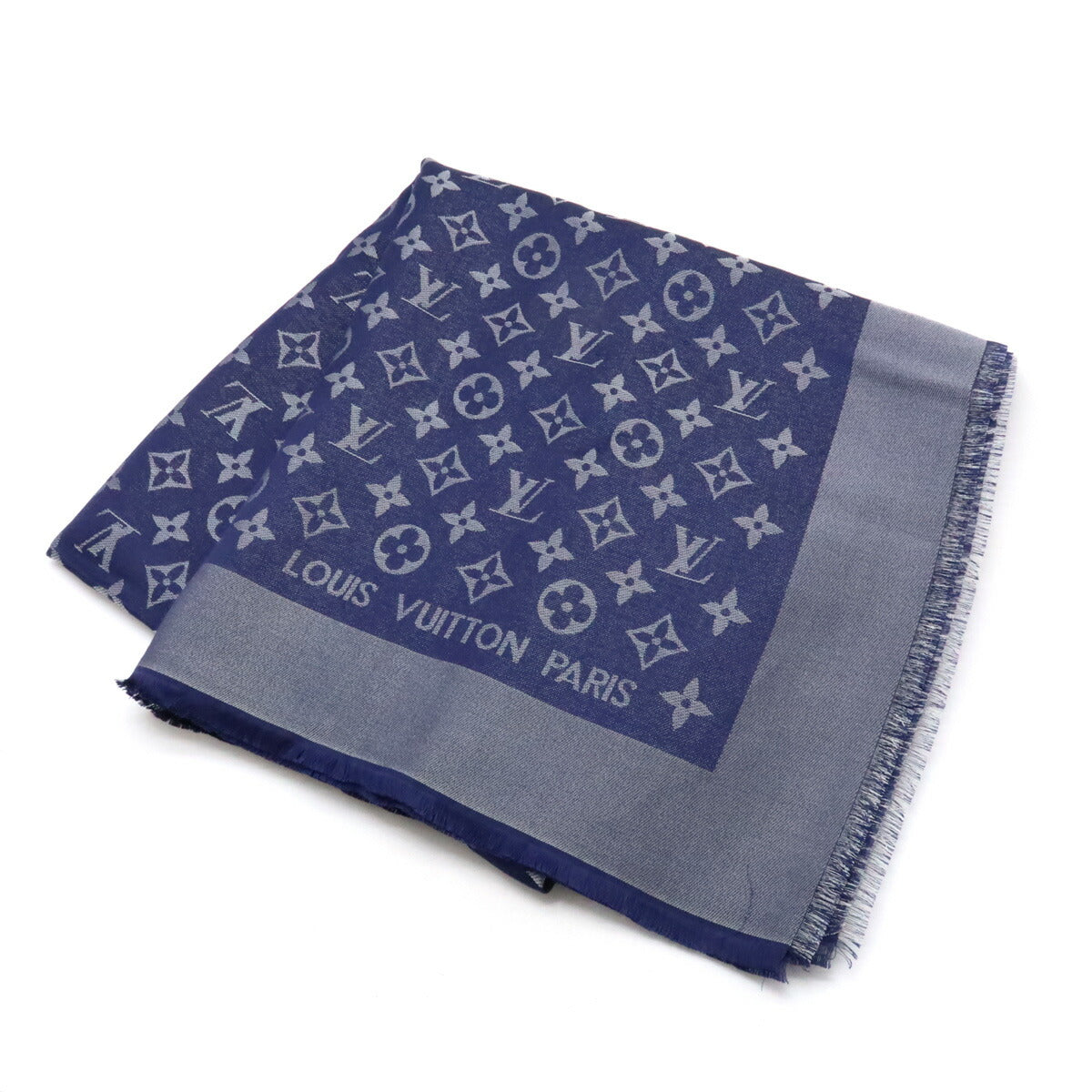 Louis Vuitton Monogram Shine Shawl Navy Blue