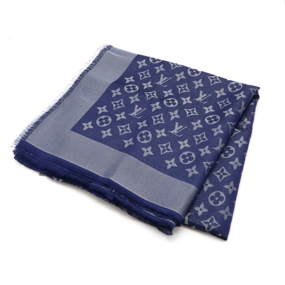 Louis Vuitton Monogram Shine Shawl Navy Blue