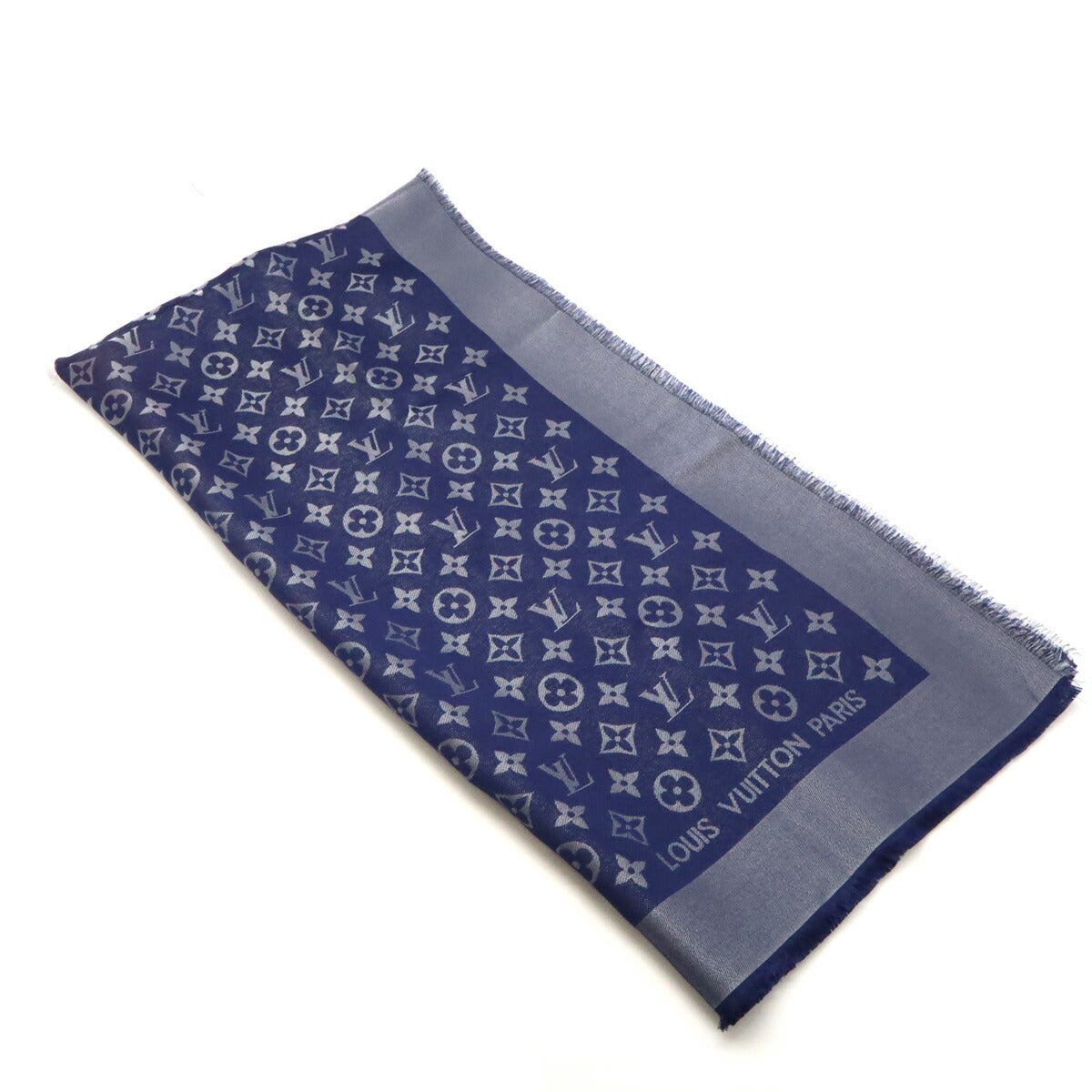 Louis Vuitton Monogram Shine Shawl Navy Blue