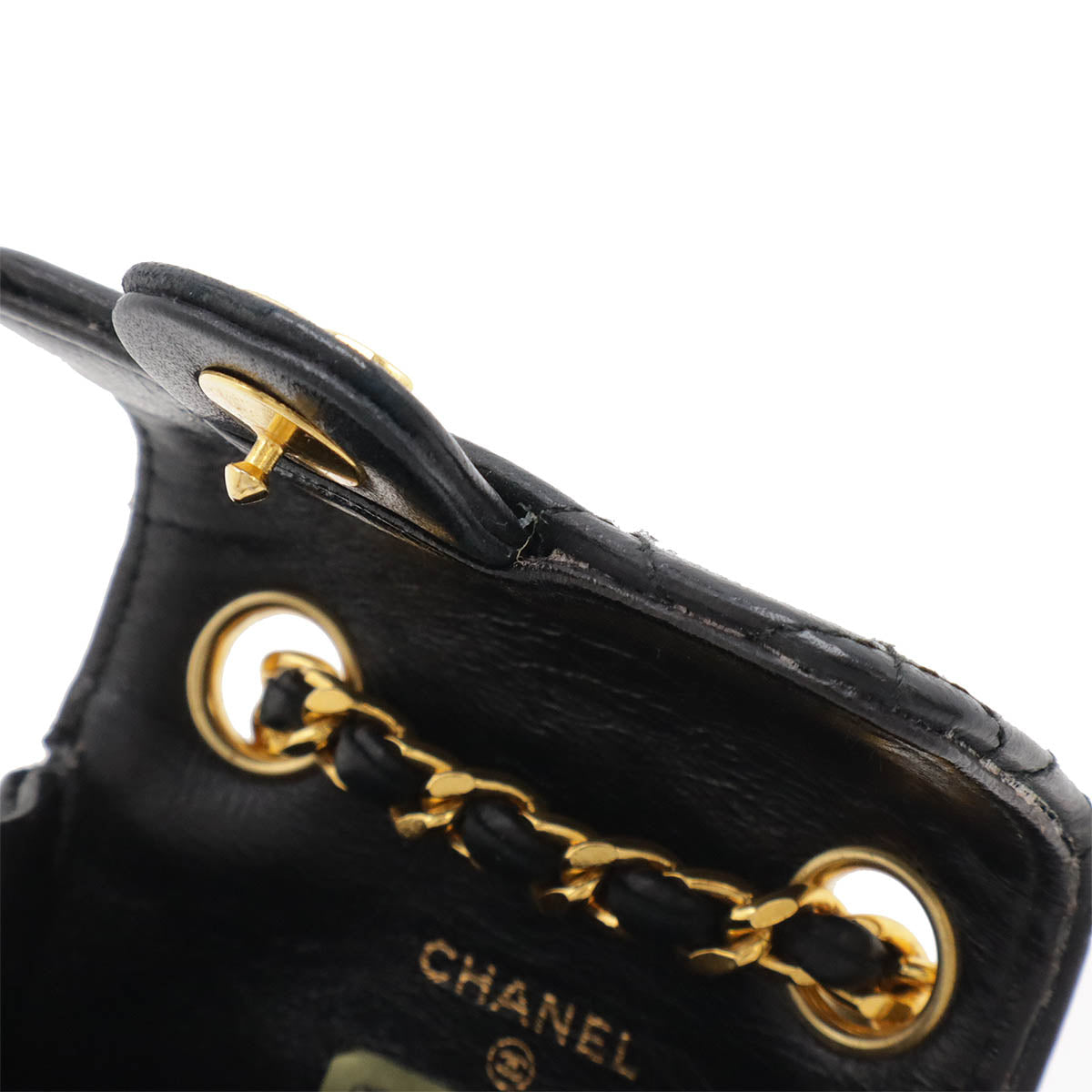 Chanel Leather Mini Matelasse Bag Charm Key Holder