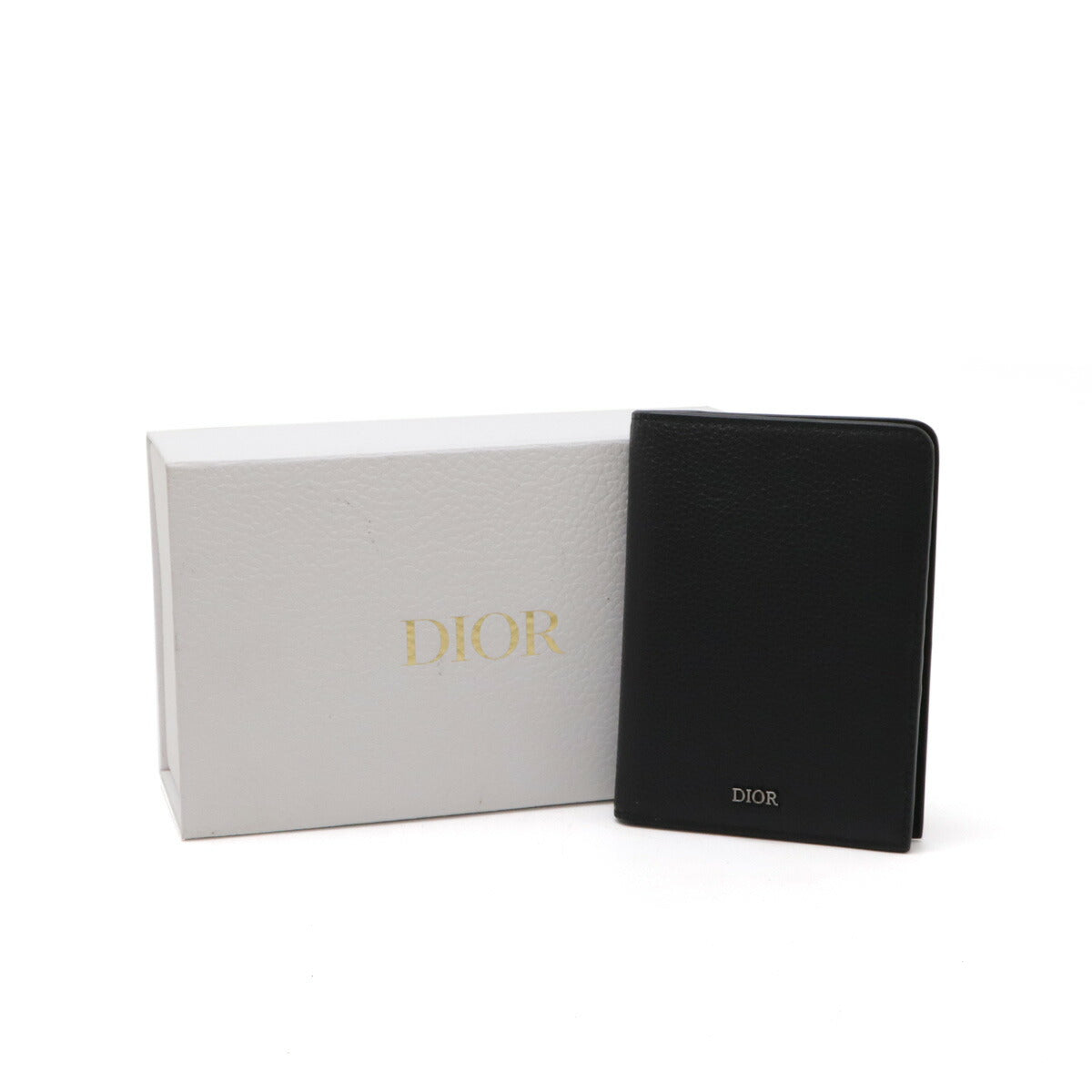 Dior Leather Passport Case Card Holder Black