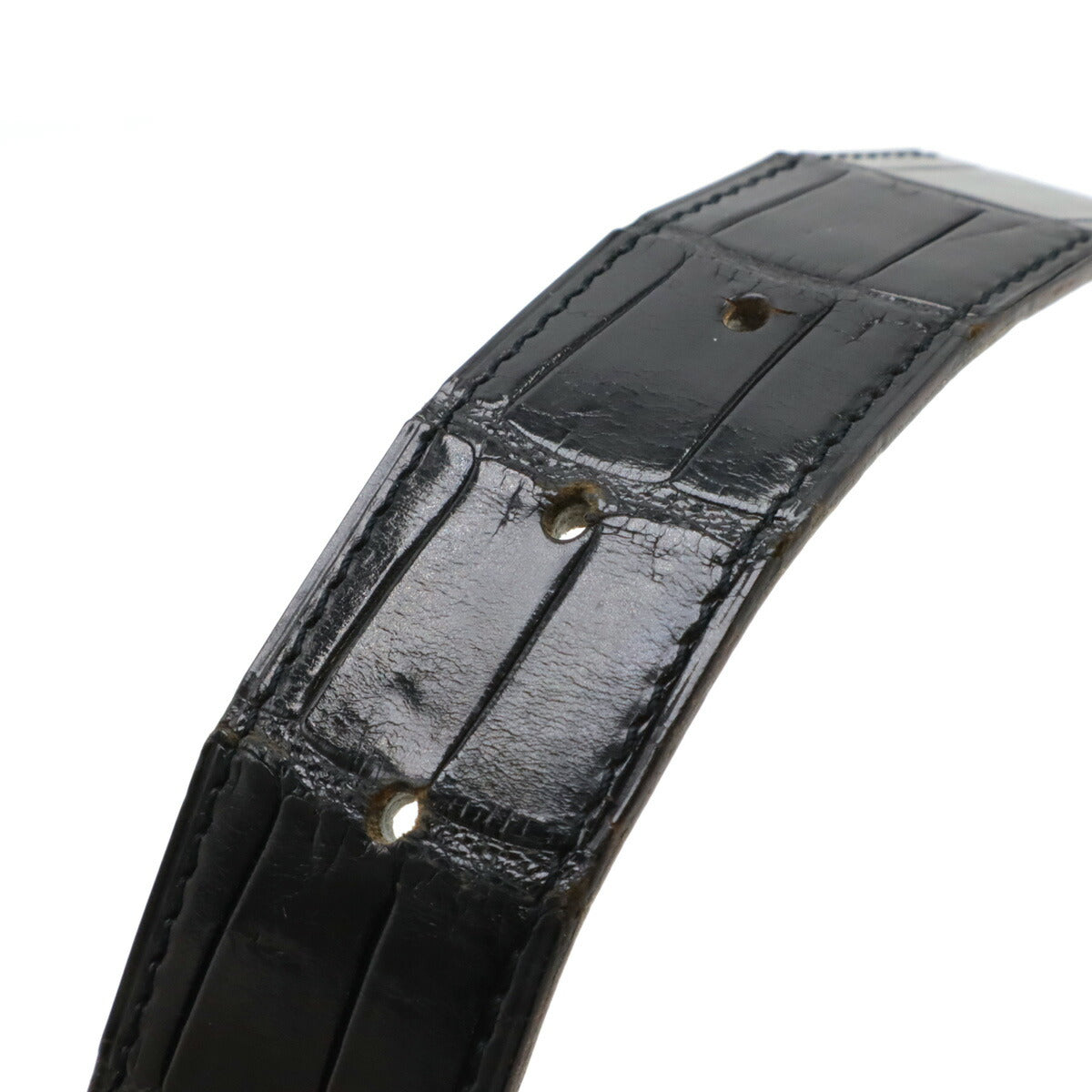 Hermes Constance Crocodile H Belt Black Gold