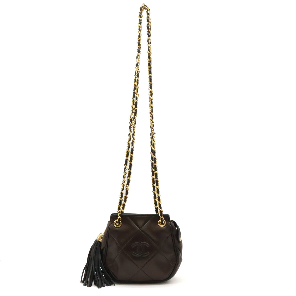 Chanel Leather Coco Mark Matelasse Chain Shoulder Tote