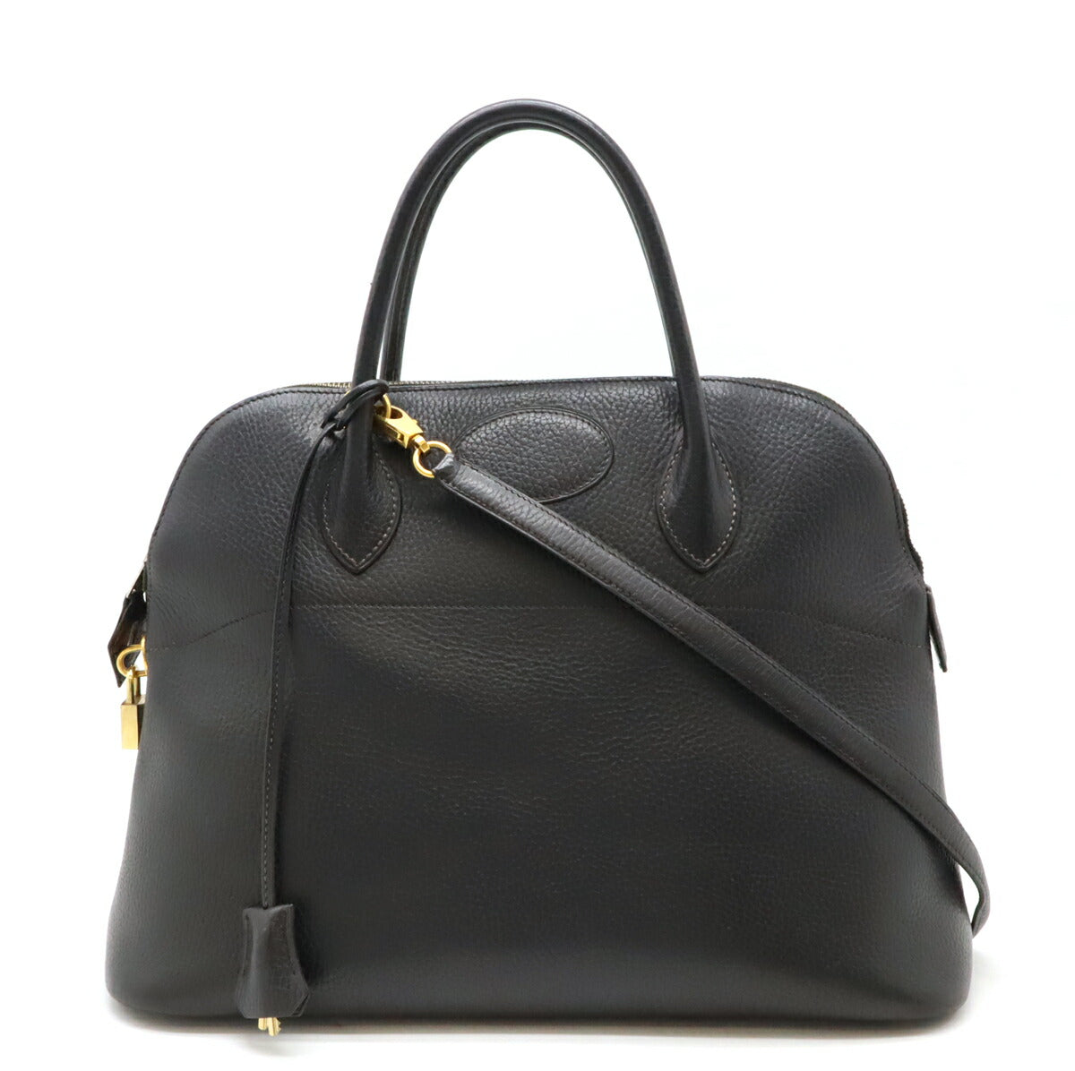 Hermes Bolide 35 Black Leather Handbag