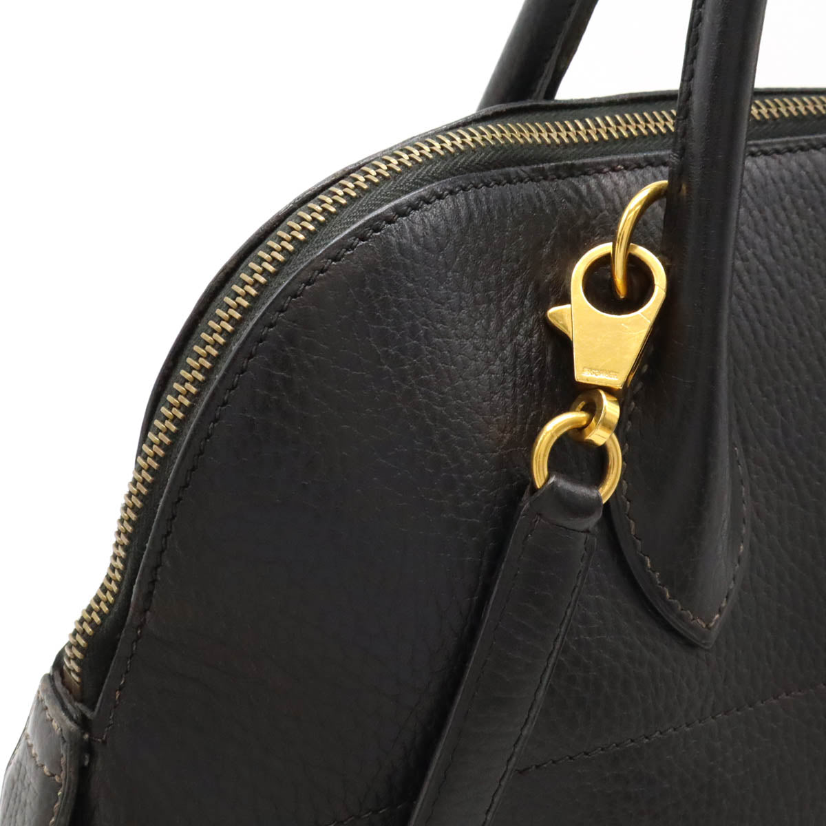 Hermes Bolide 35 Black Leather Handbag