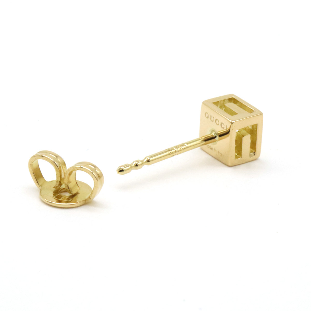 Gucci G Cube G Motif Earrings K18YG Yellow Gold