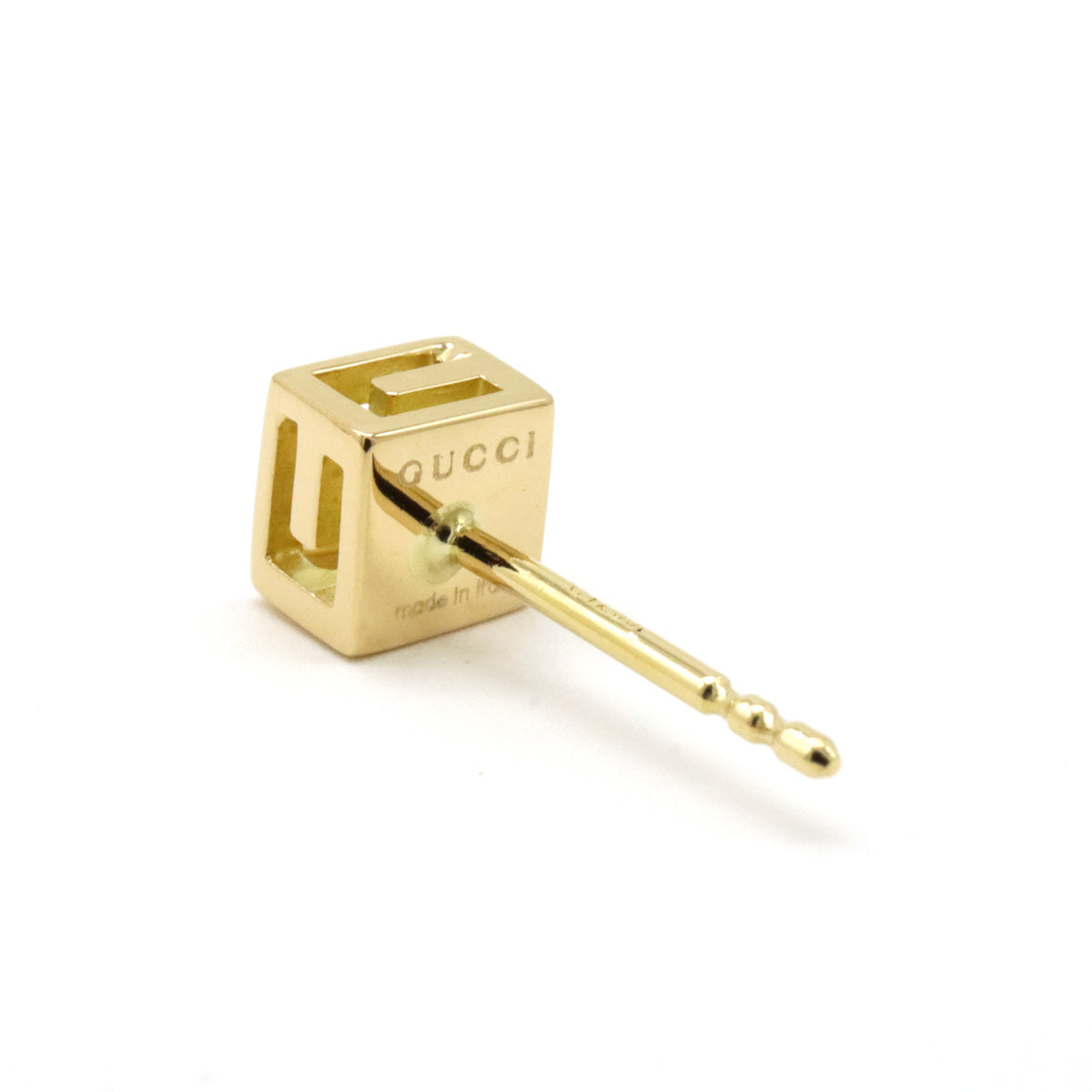 Gucci G Cube G Motif Earrings K18YG Yellow Gold