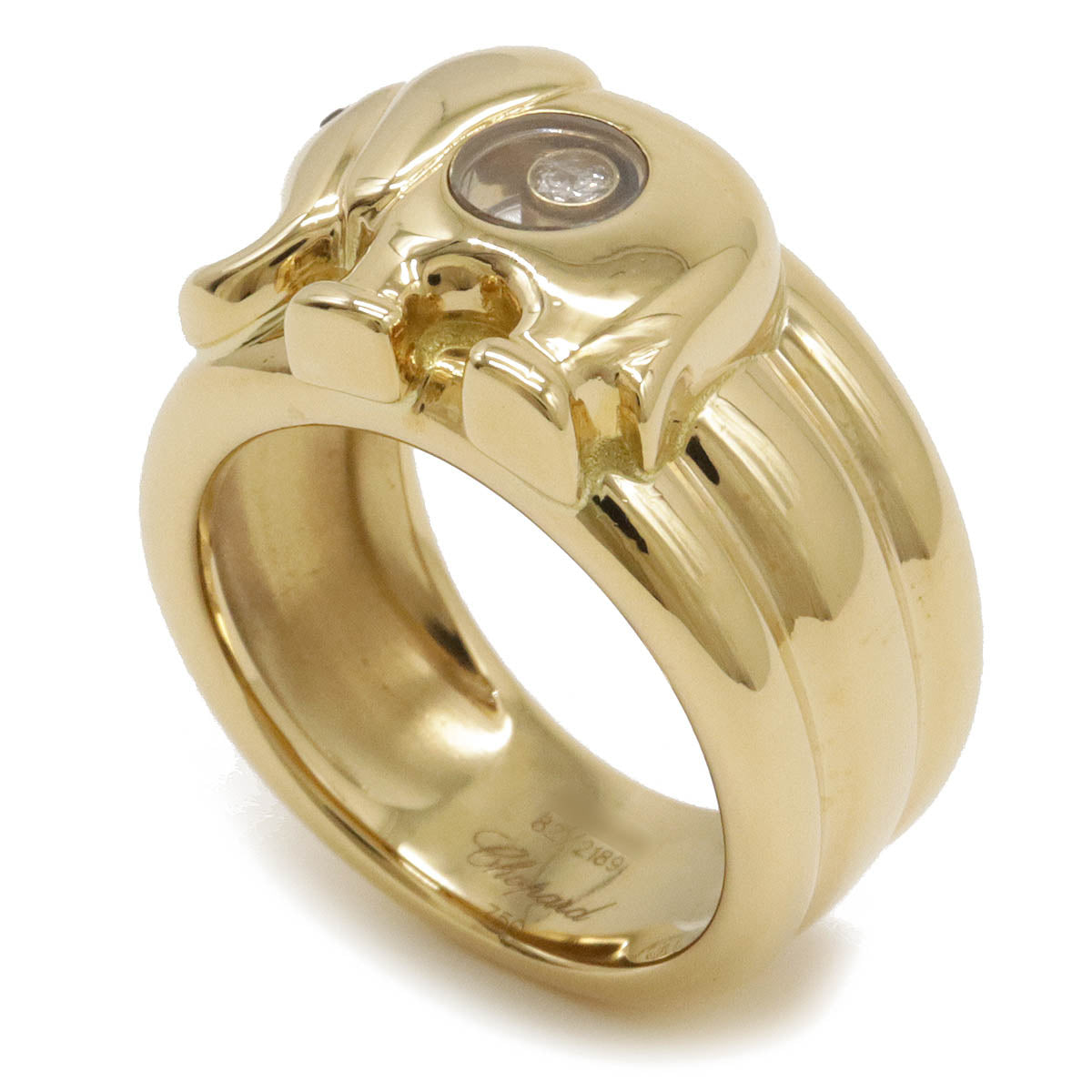 Chopard Happy Diamond Elephant Ring K18YG Yellow Gold in Pristine Condition