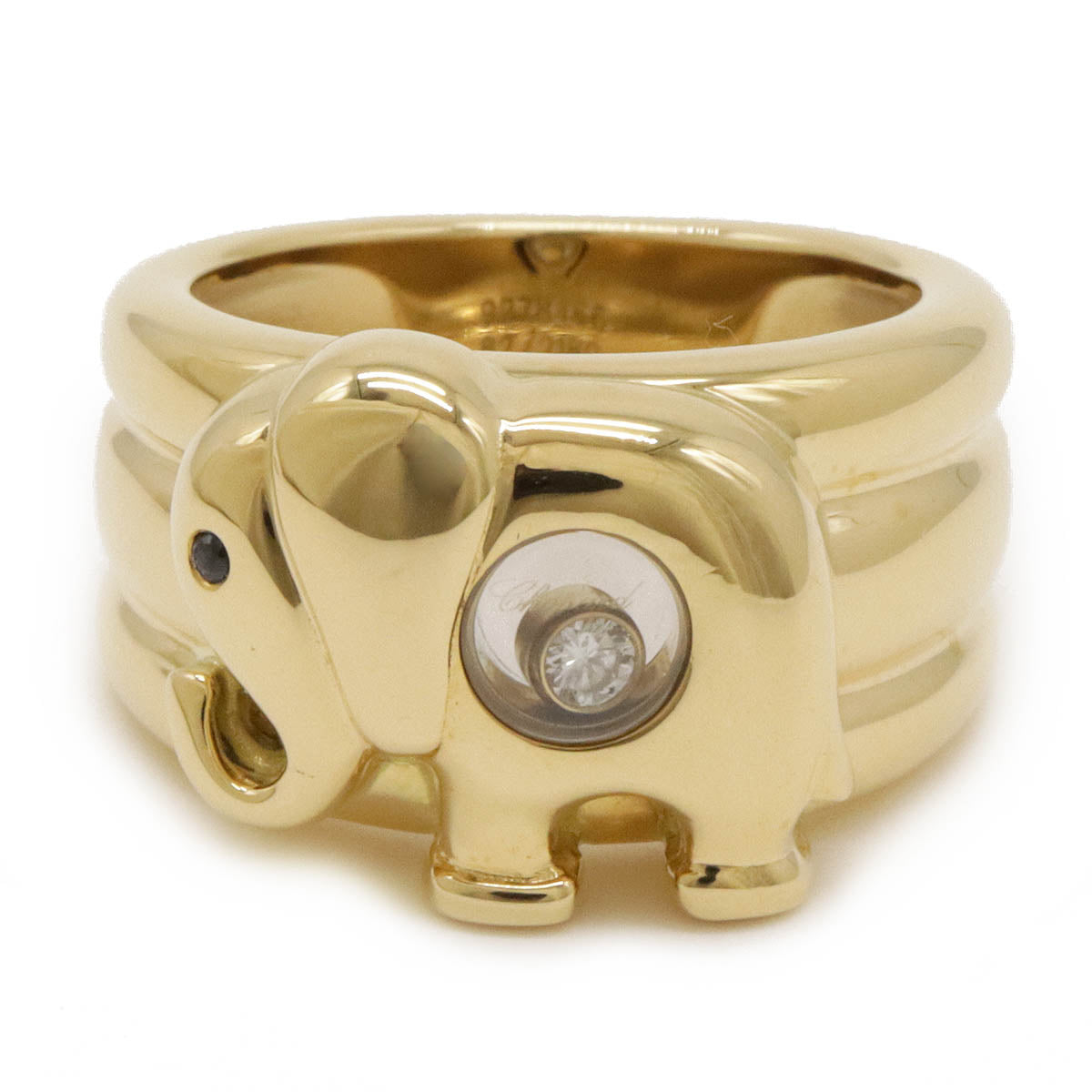 Chopard Happy Diamond Elephant Ring K18YG Yellow Gold in Pristine Condition