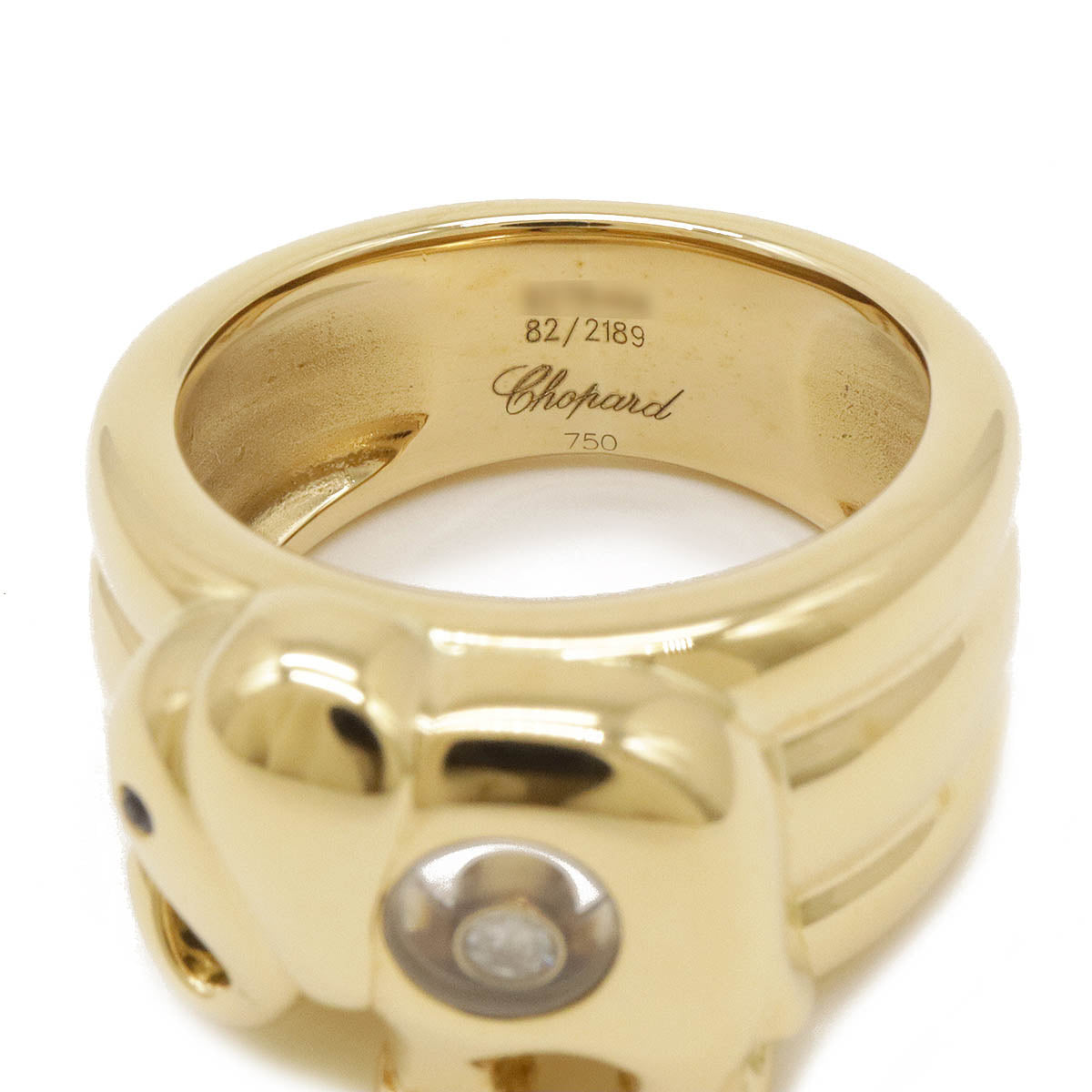 Chopard Happy Diamond Elephant Ring K18YG Yellow Gold in Pristine Condition