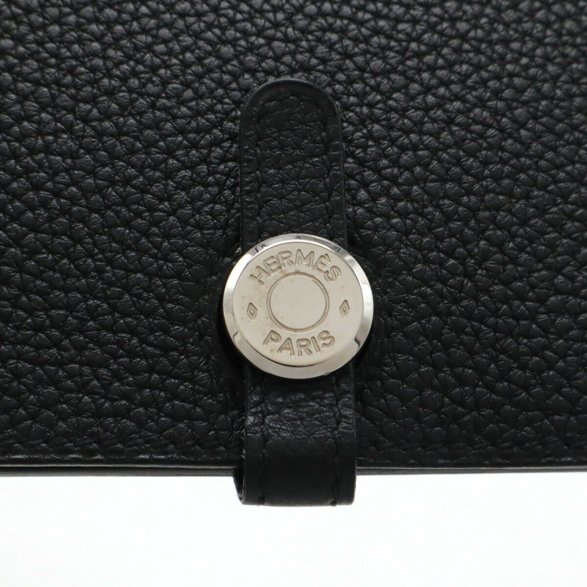 Hermes Dogon Duo GM Leather Bifold Wallet Black