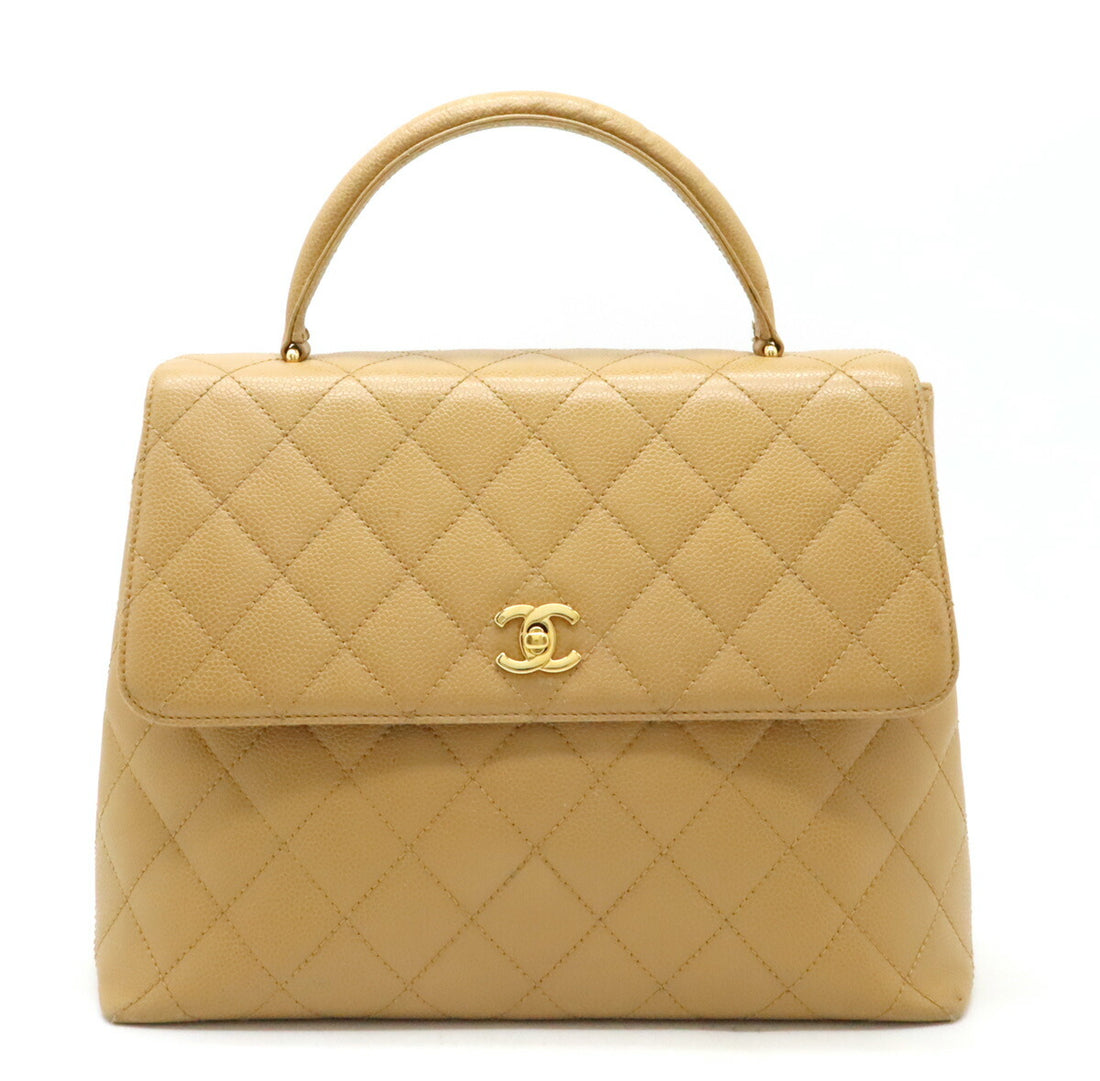 Chanel Caviar Skin Matelasse Coco Mark Handbag A12397 in Very Good Condition