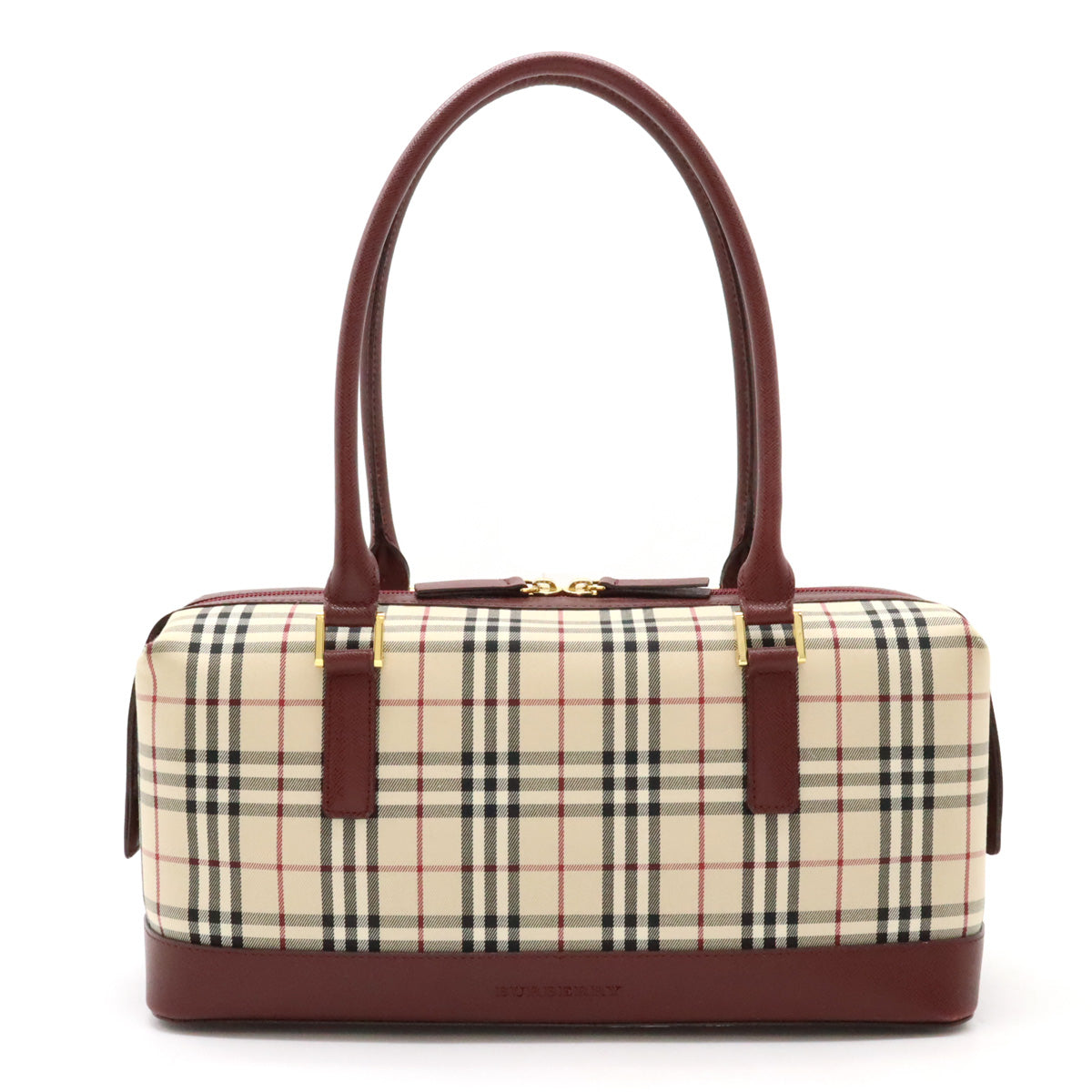 Burberry Nova Check Canvas/Leather Mini Boston Handbag in Very Good Condition