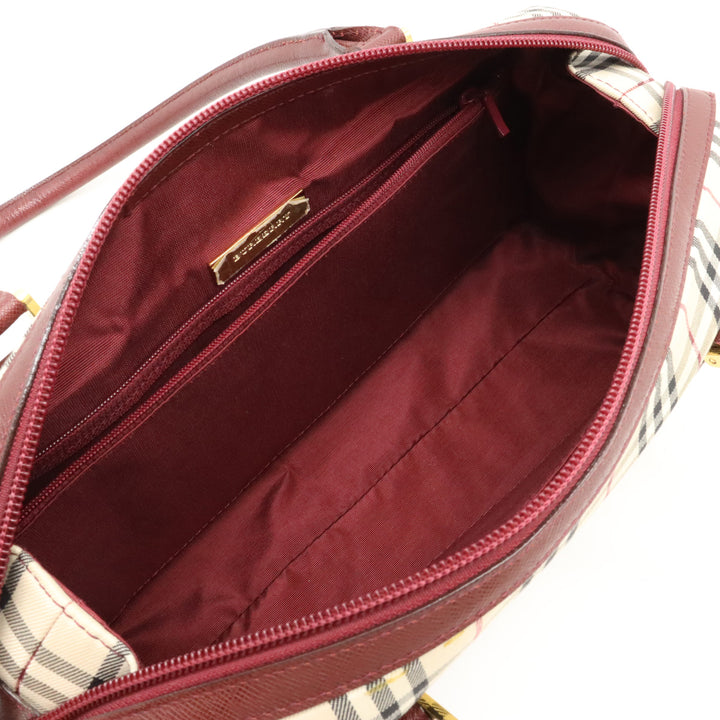 Burberry Nova Check Canvas/Leather Mini Boston Handbag in Very Good Condition