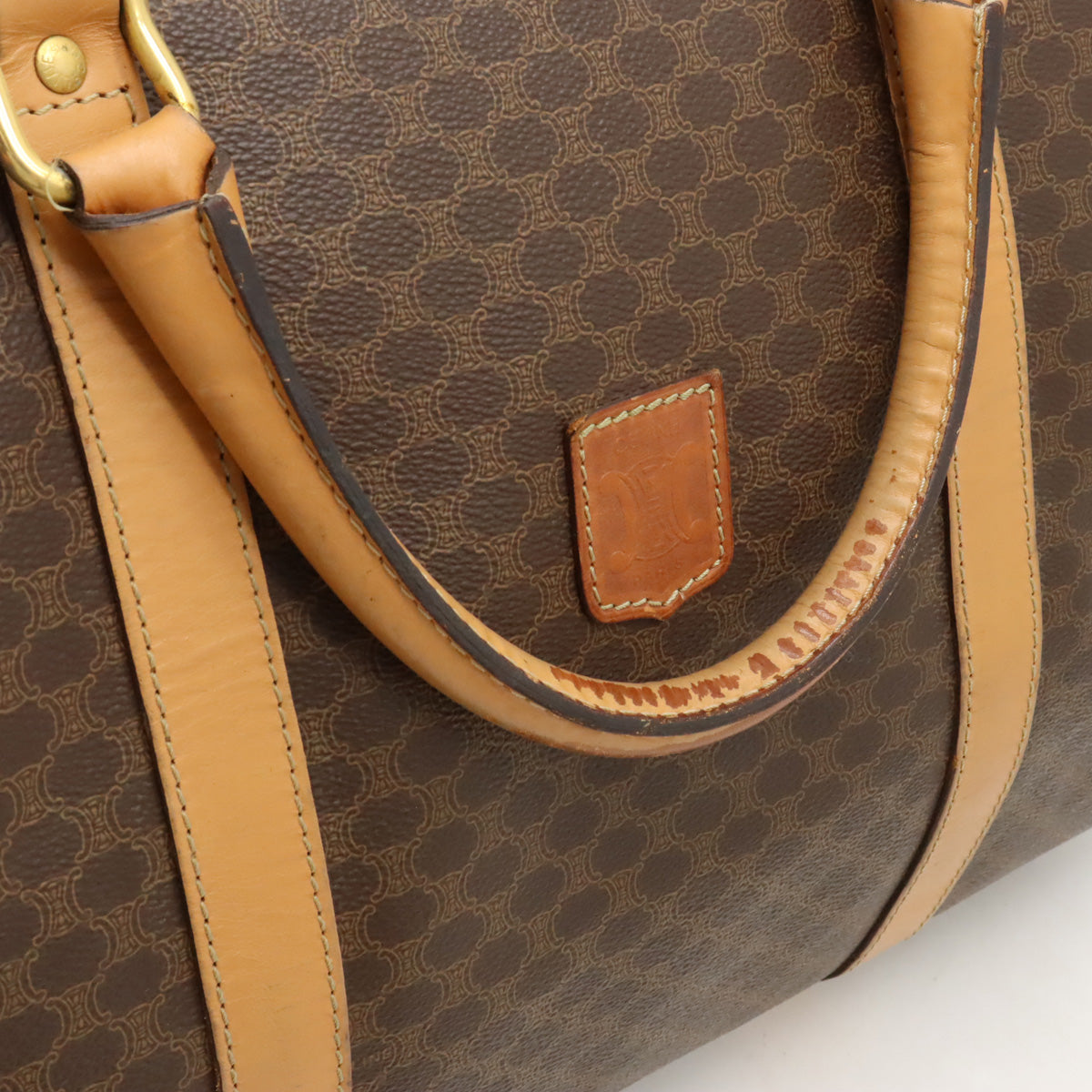 Celine Macadam Pattern Boston Bag PVC Leather in Good Condition