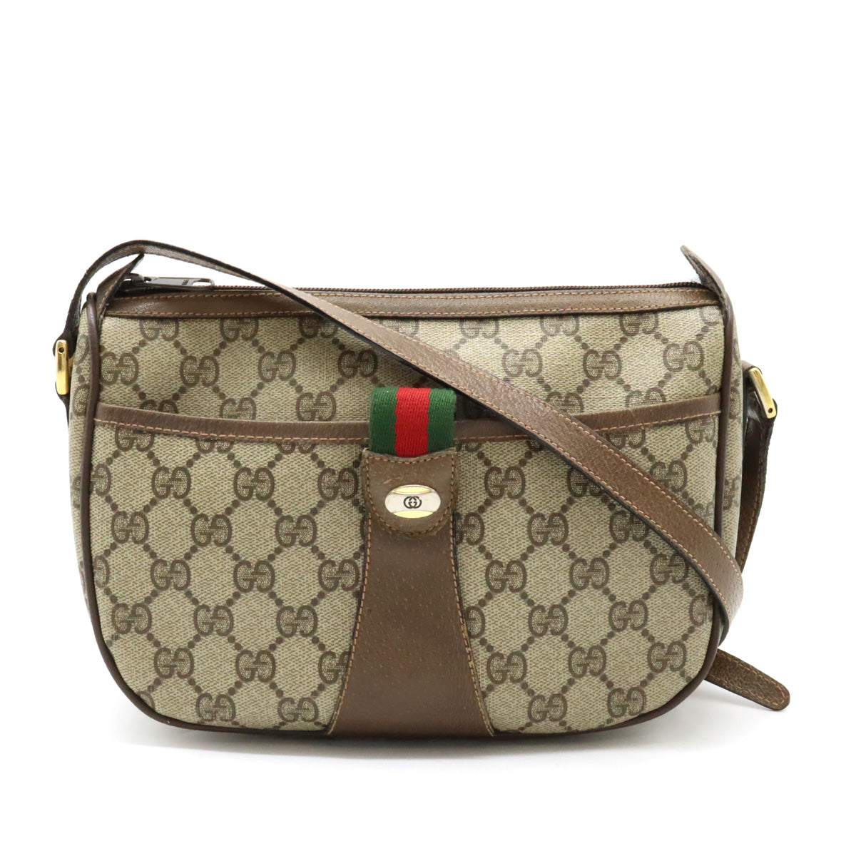 Gucci Old Gucci Sherry Line Shoulder Bag Brown