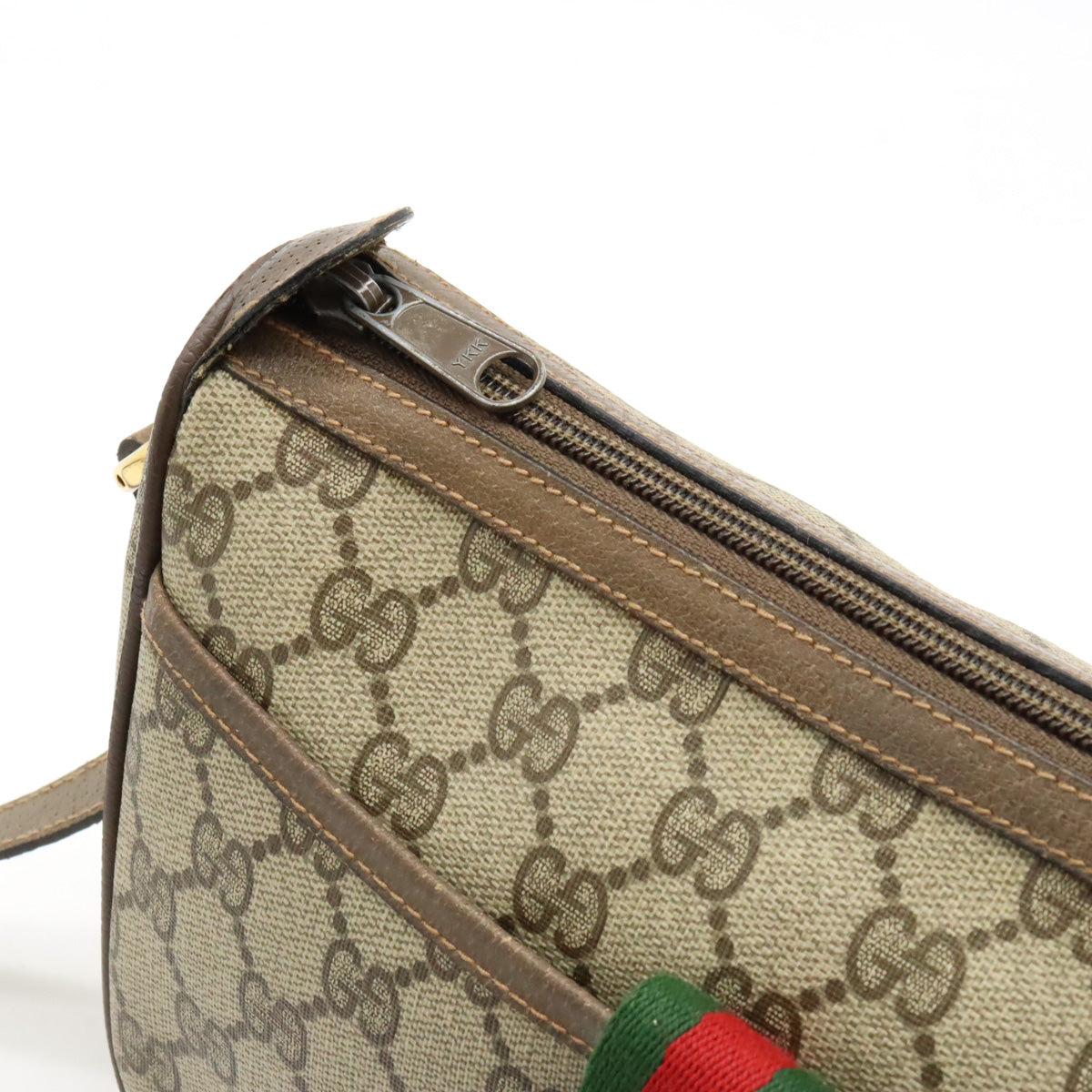 Gucci Old Gucci Sherry Line Shoulder Bag Brown