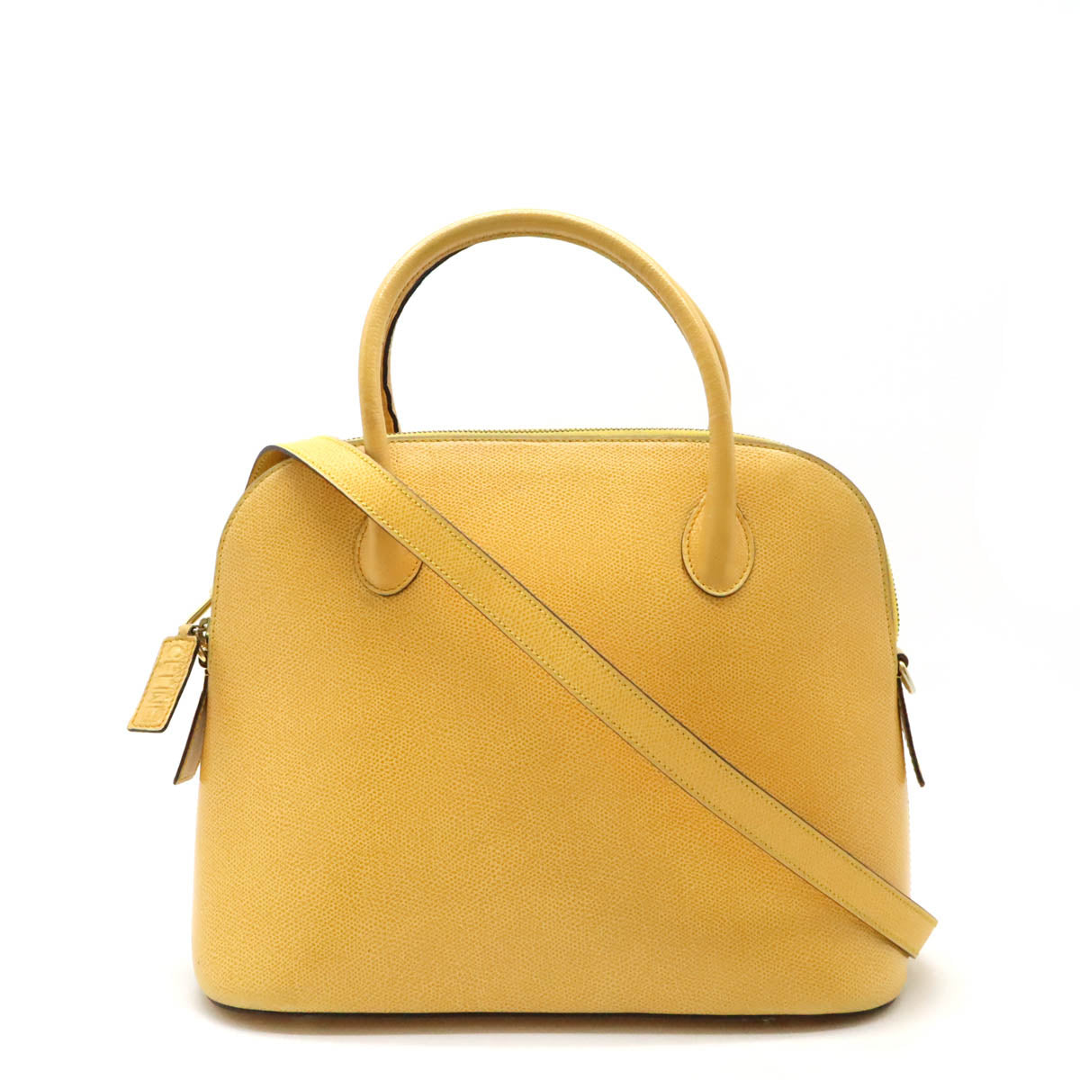 Celine Leather 2WAY Handbag Tote Yellow