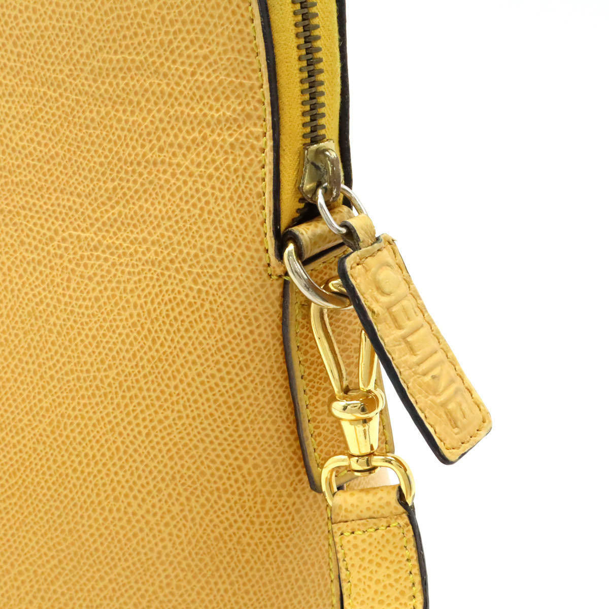 Celine Leather 2WAY Handbag Tote Yellow