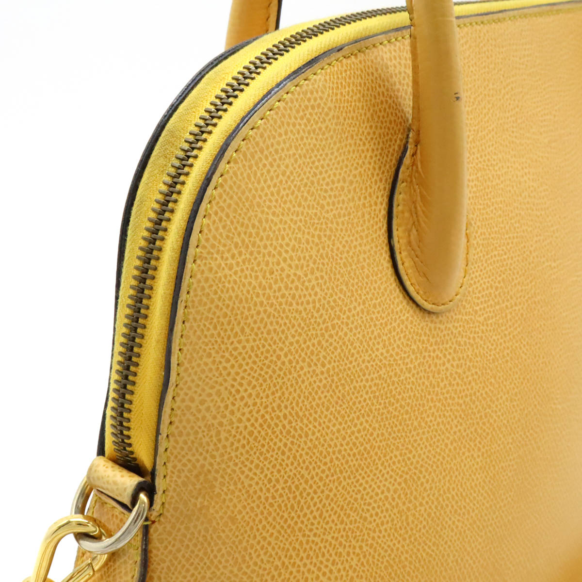 Celine Leather 2WAY Handbag Tote Yellow