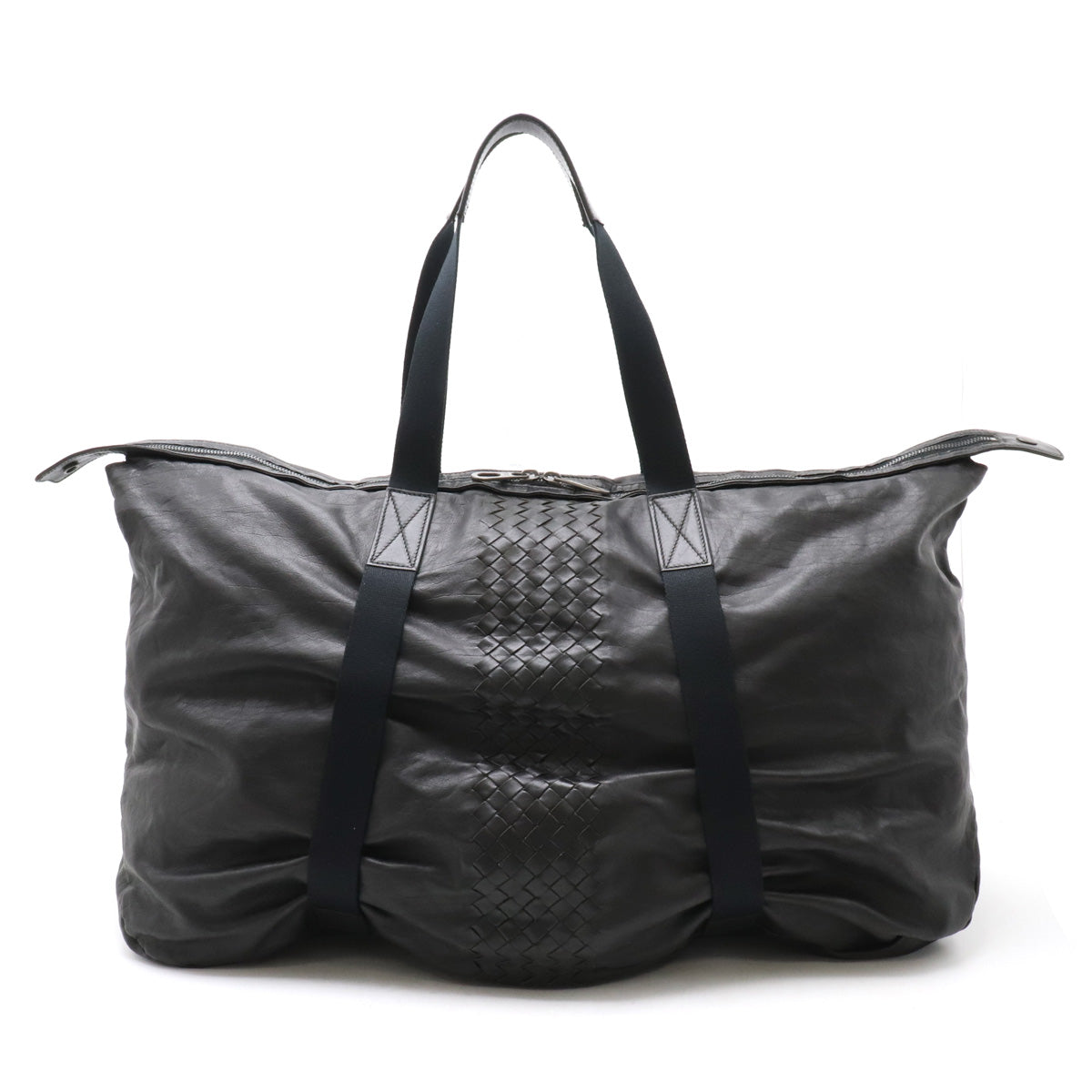 Bottega Veneta Leather Intrecciato Boston Bag Travel Bag