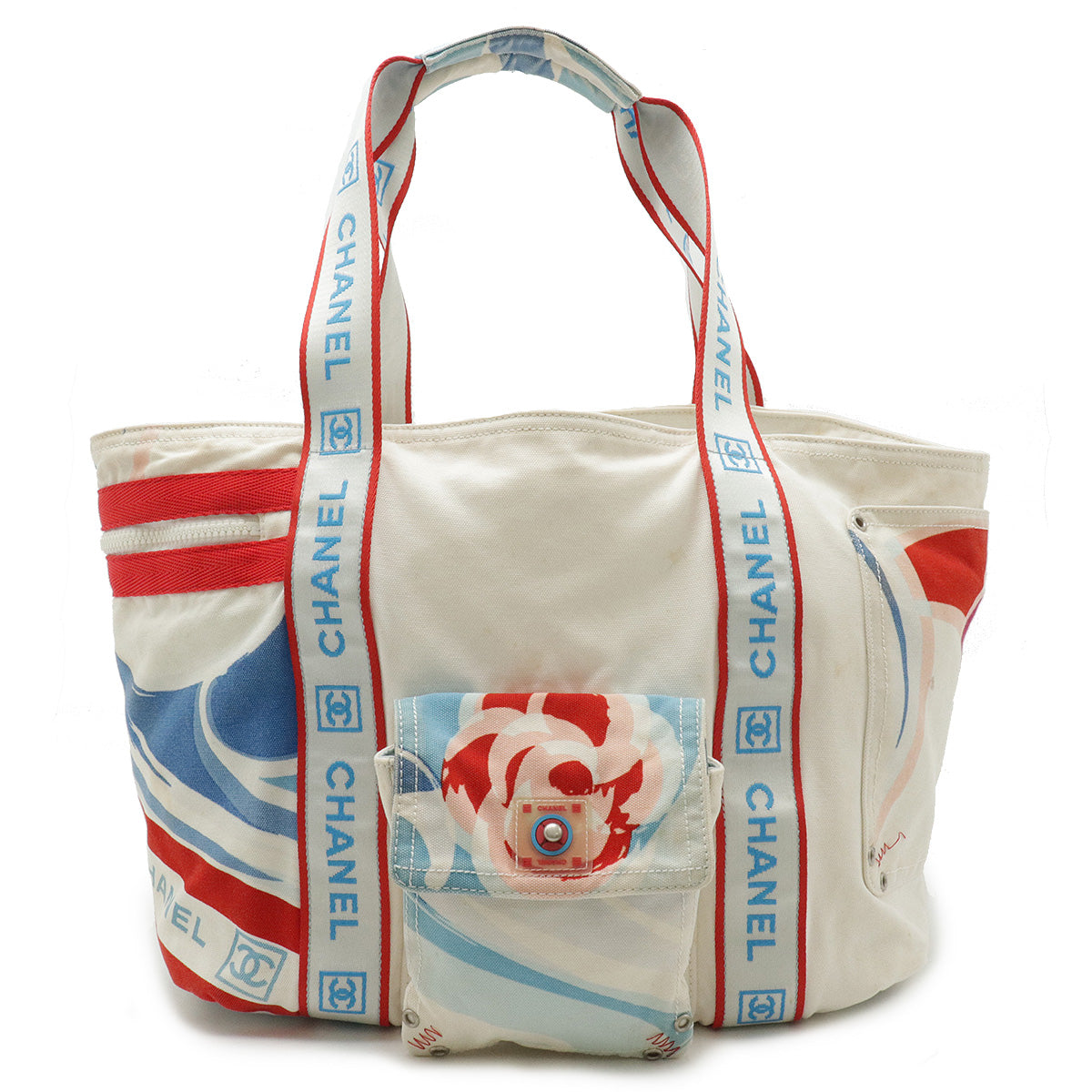 Chanel Canvas Sports Line Surf Line Camellia Tote Bag