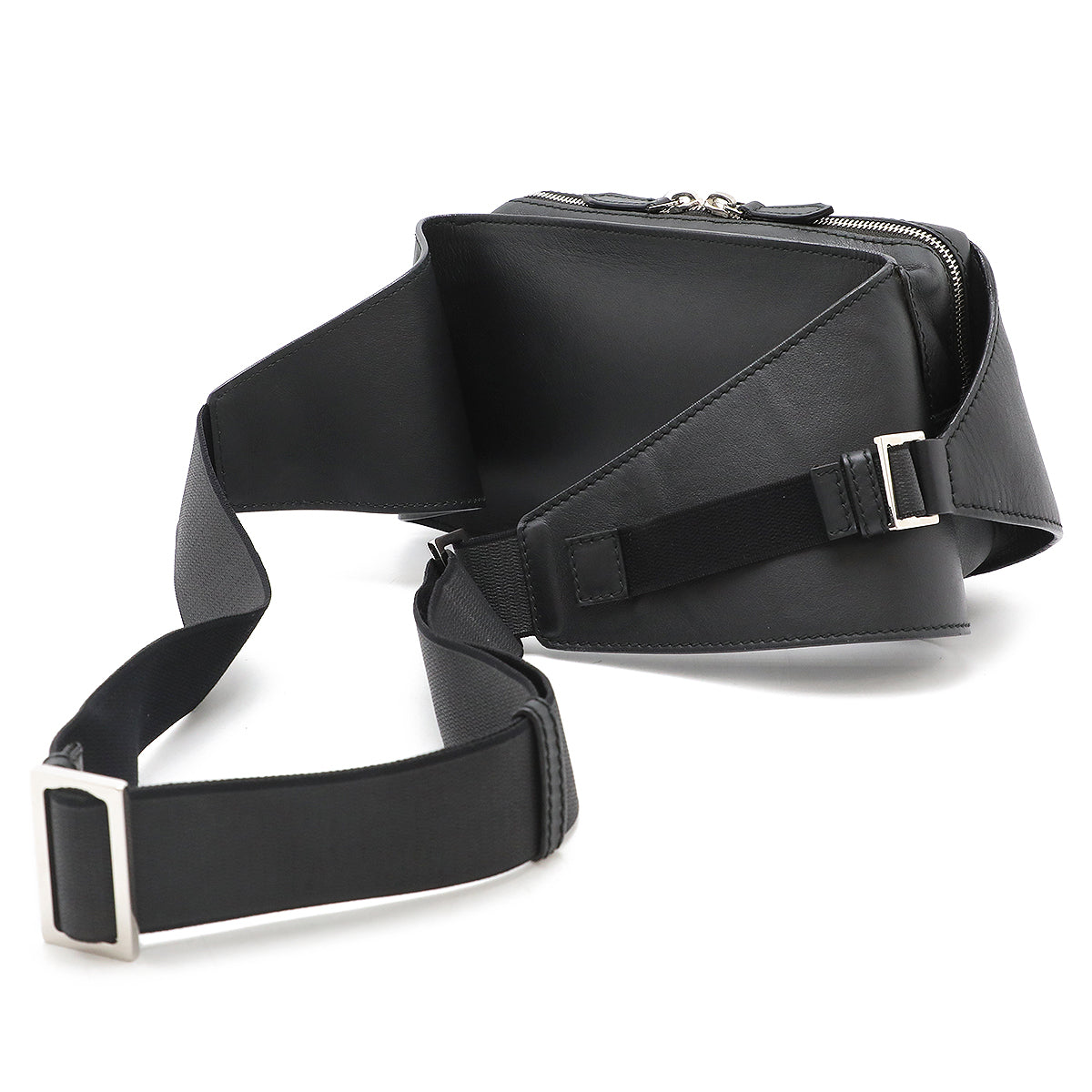 Balenciaga Leather Logo Belt Bag Black