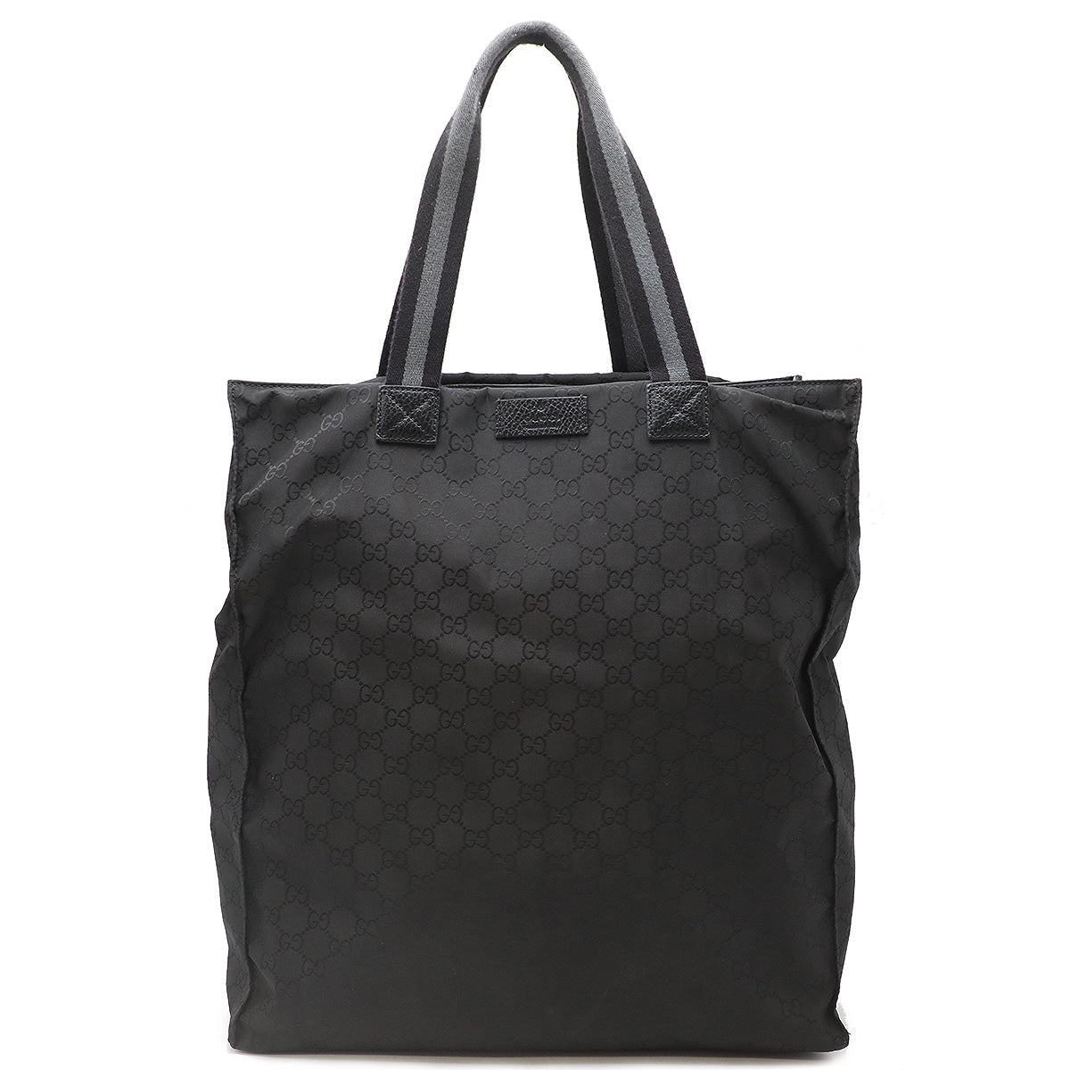 Gucci Nylon Leather GG Tote Bag Black