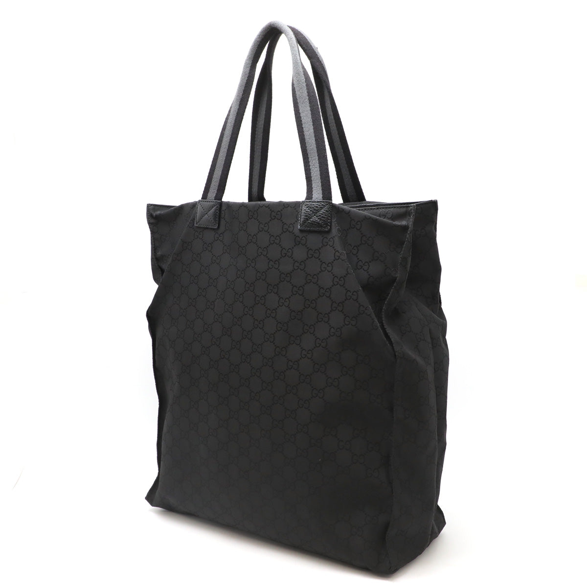 Gucci Nylon Leather GG Tote Bag Black