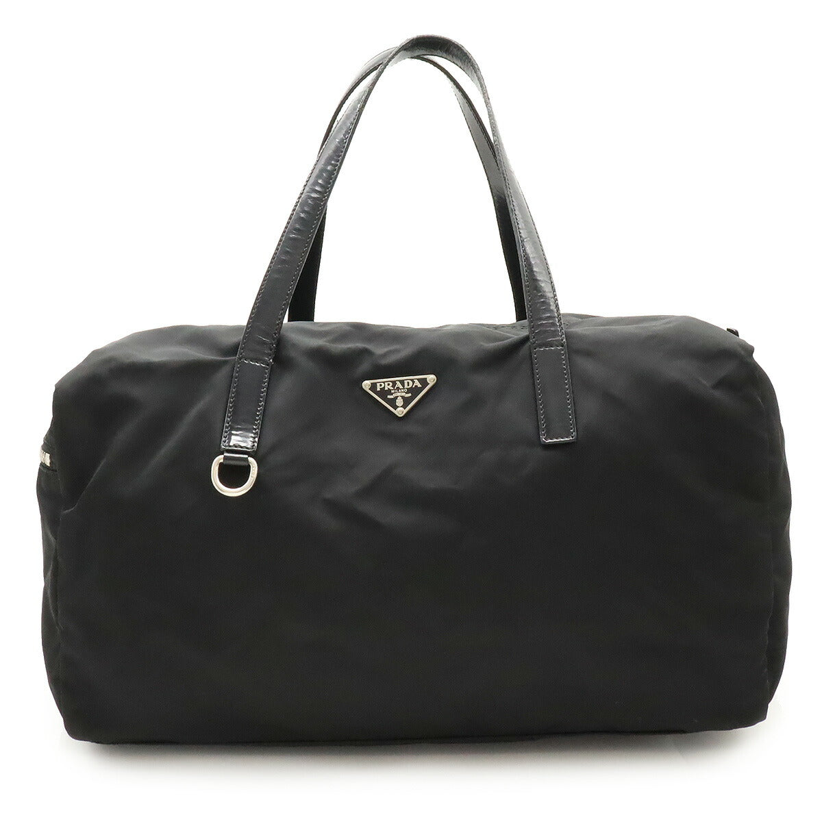 Prada Nylon Patent Leather Mini Boston Handbag