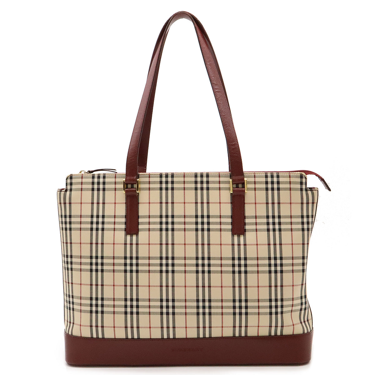 Burberry Nova Check Canvas Leather Tote Bag