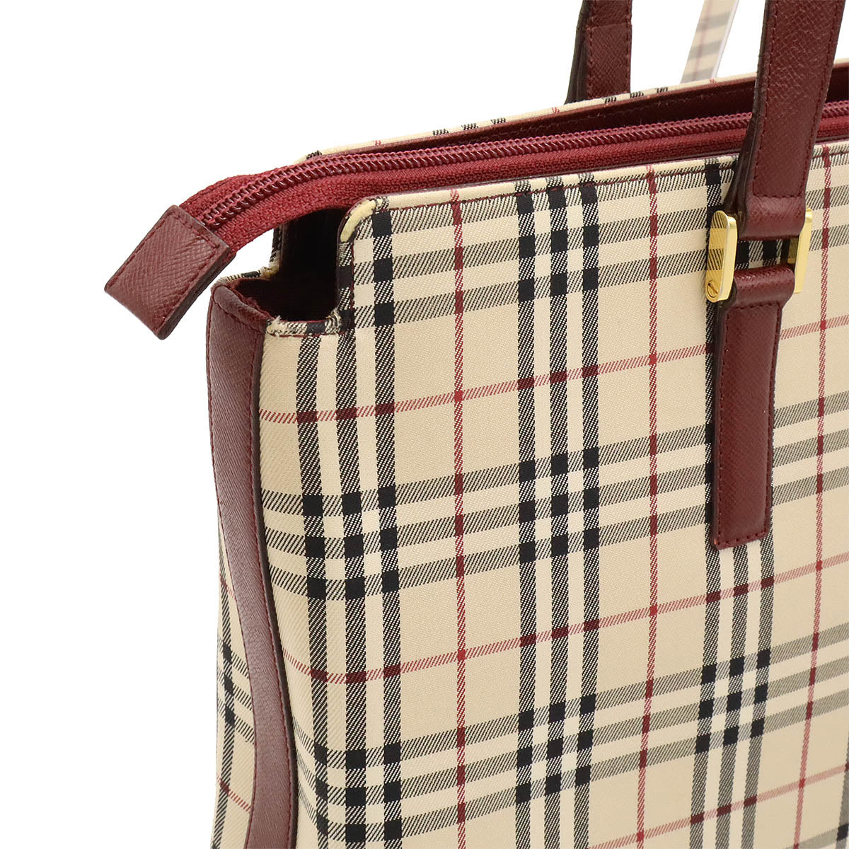 Burberry Nova Check Canvas Leather Tote Bag