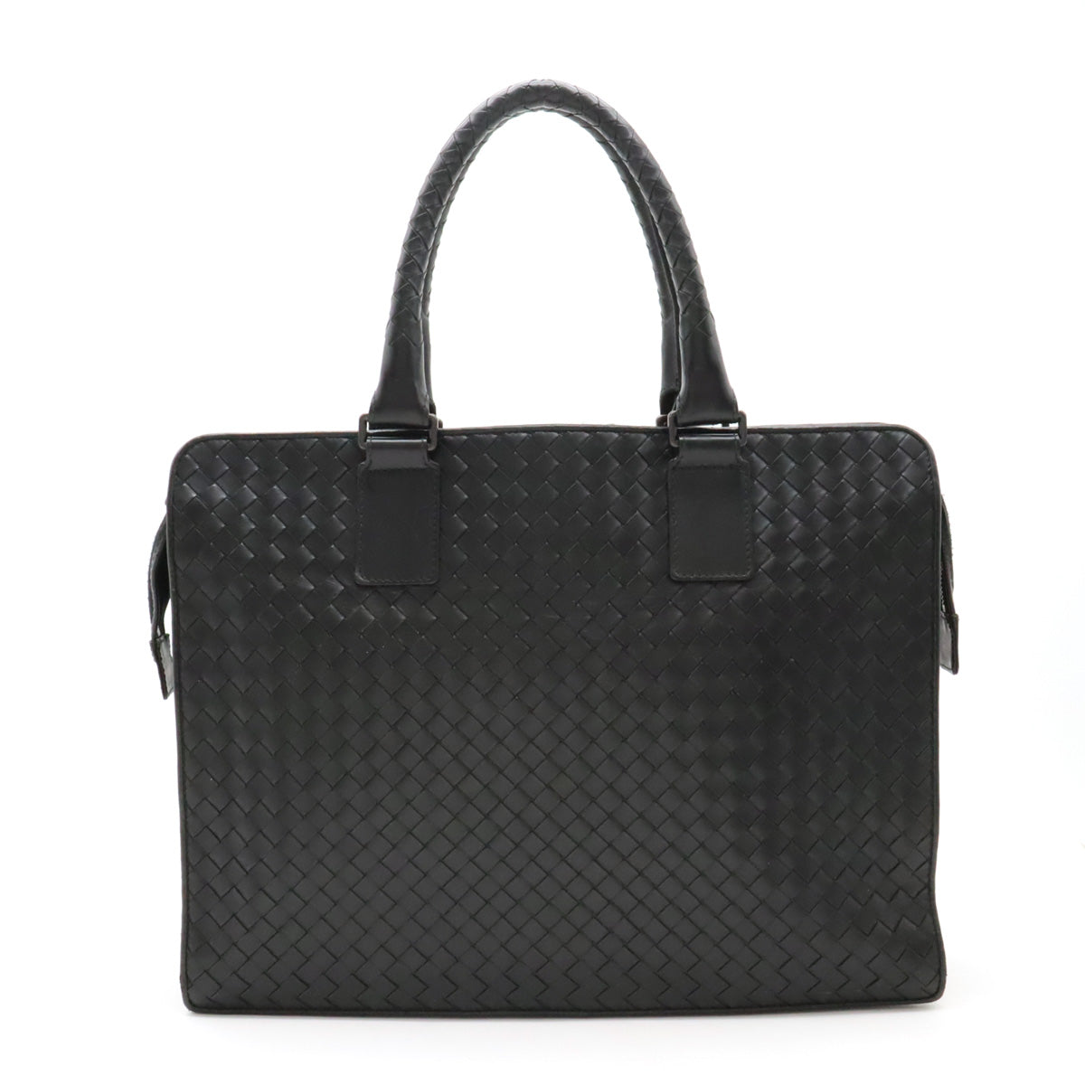 Bottega Veneta Intrecciato Leather Briefcase Black