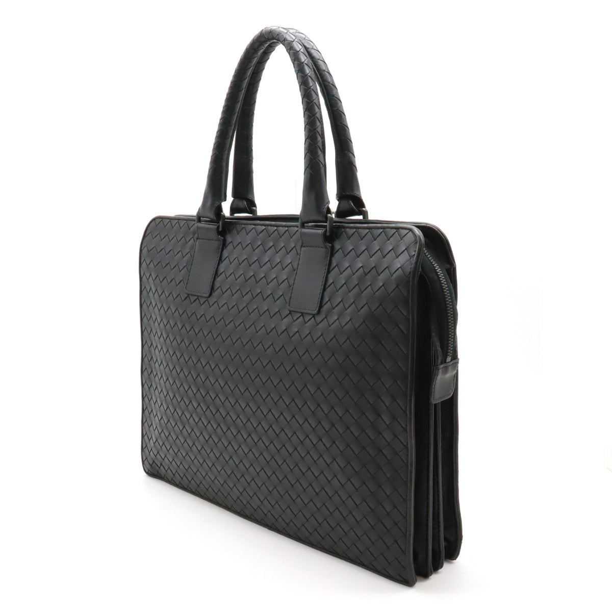 Bottega Veneta Intrecciato Leather Briefcase Black