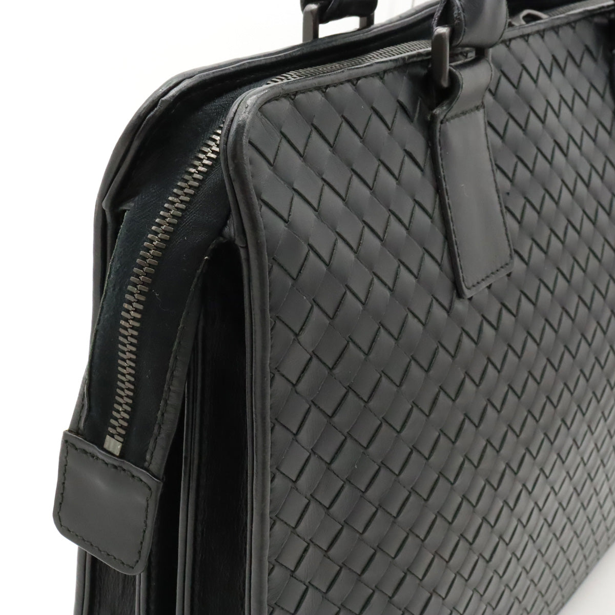 Bottega Veneta Intrecciato Leather Briefcase Black