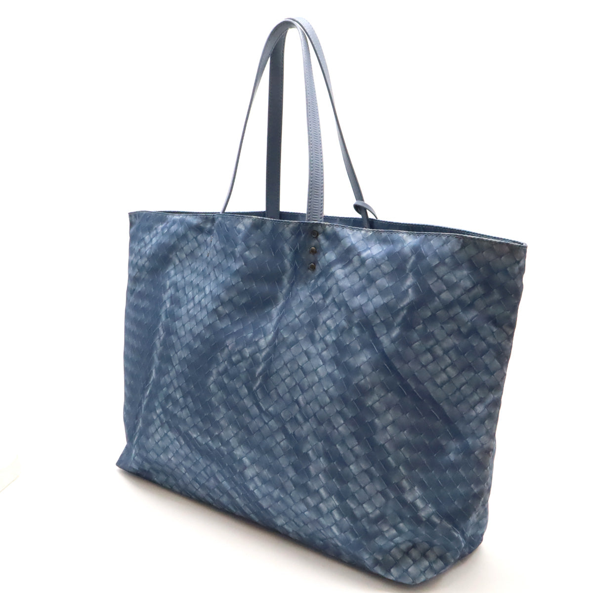 Bottega Veneta Intreccio Illusion Tote Bag Nylon Leather Blue