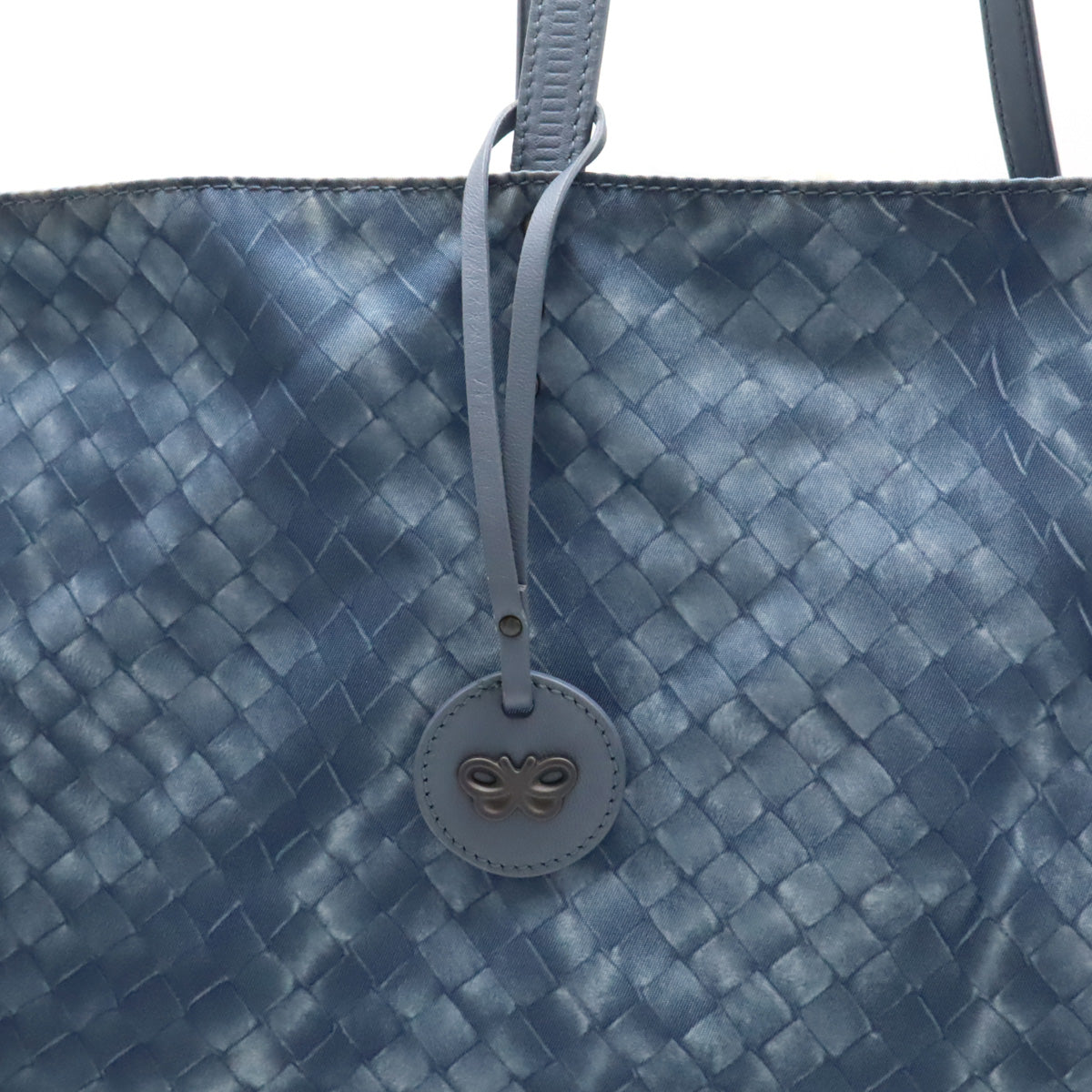 Bottega Veneta Intreccio Illusion Tote Bag Nylon Leather Blue