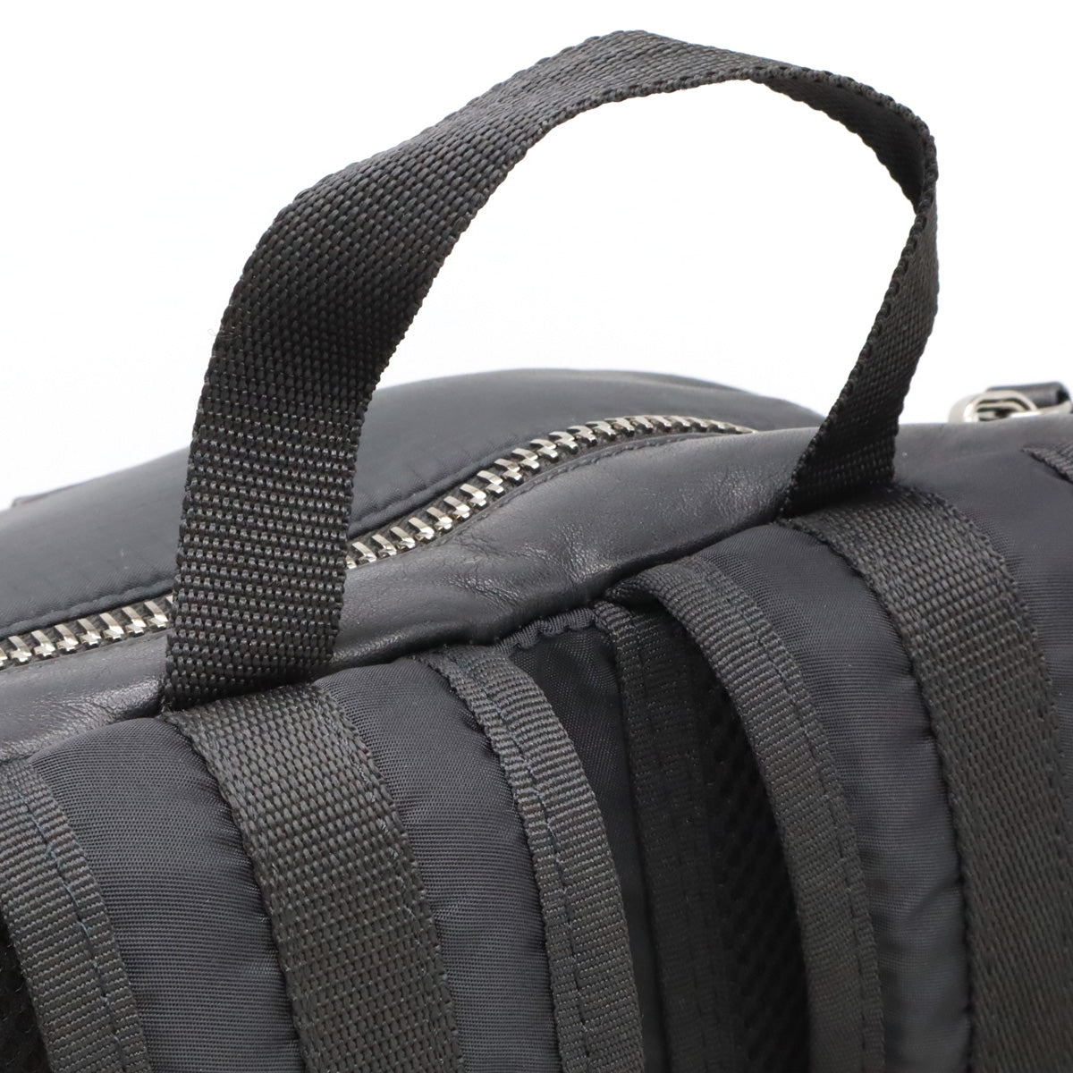 Moncler Nylon Leather Backpack Black