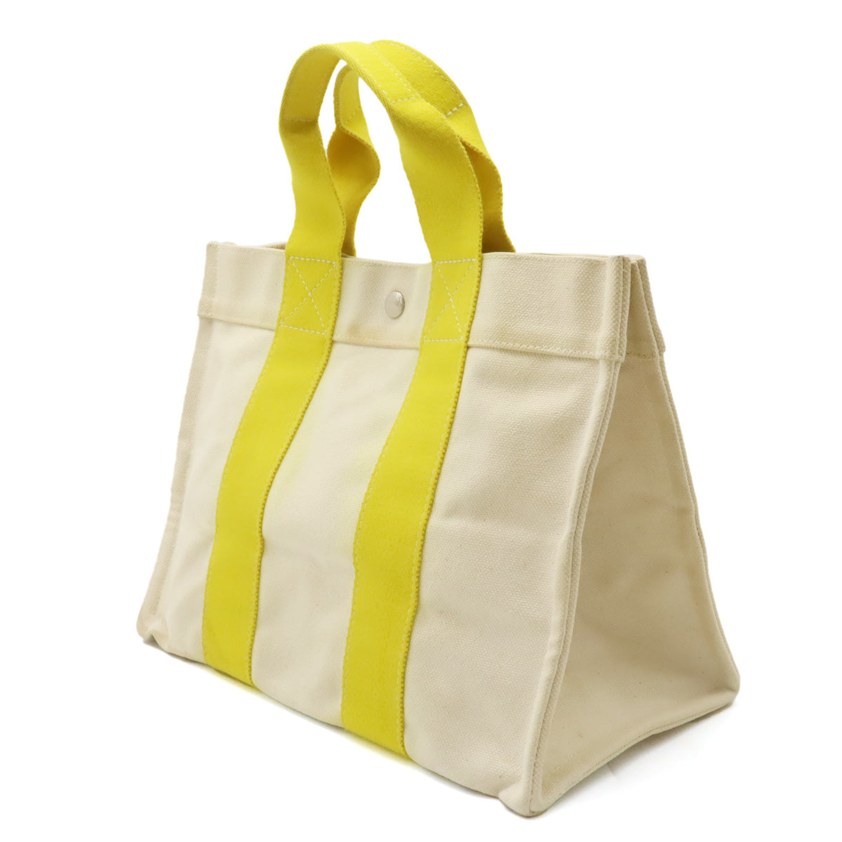 Hermes Canvas Bora Bora PM Tote Bag Yellow in Good Condition