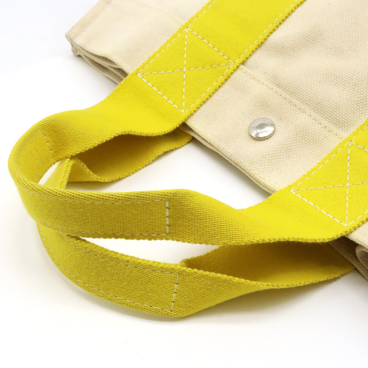 Hermes Canvas Bora Bora PM Tote Bag Yellow in Good Condition