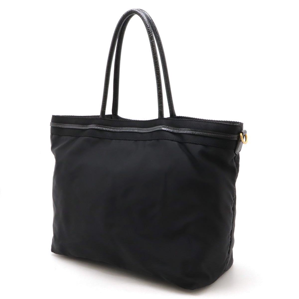 Prada Nylon/Patent Leather Logo Jacquard Tote Bag BR4184