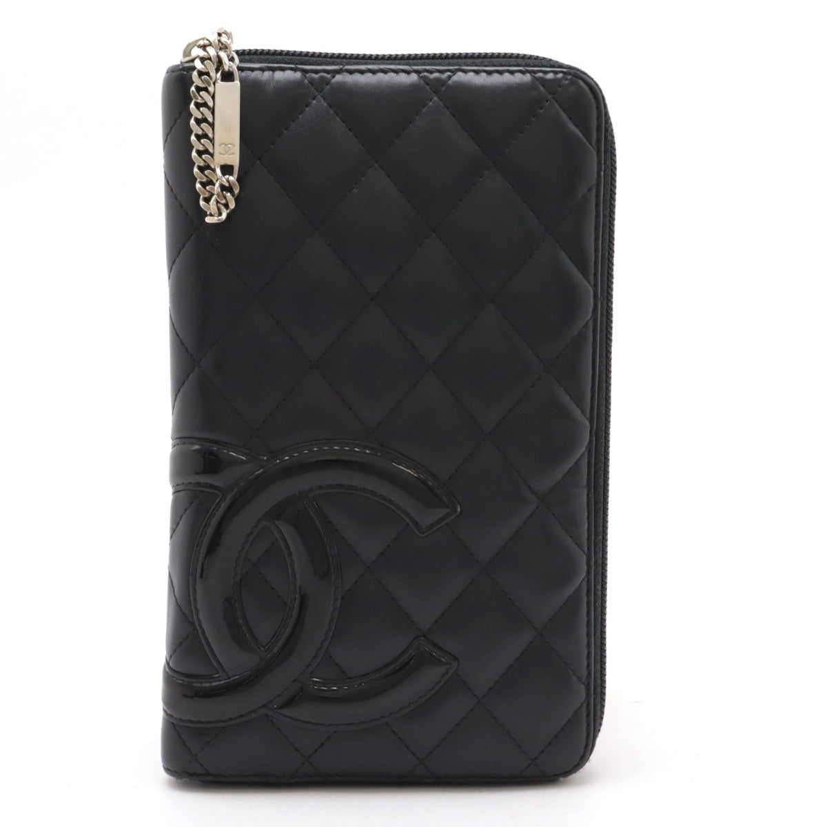 Chanel Cambon Line Coco Mark Leather/Enamel Organizer Wallet A48660