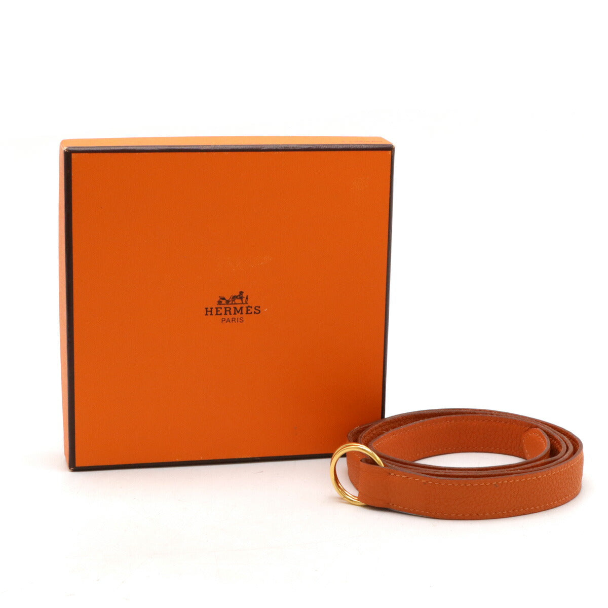 Hermes Leather Double Ring Belt