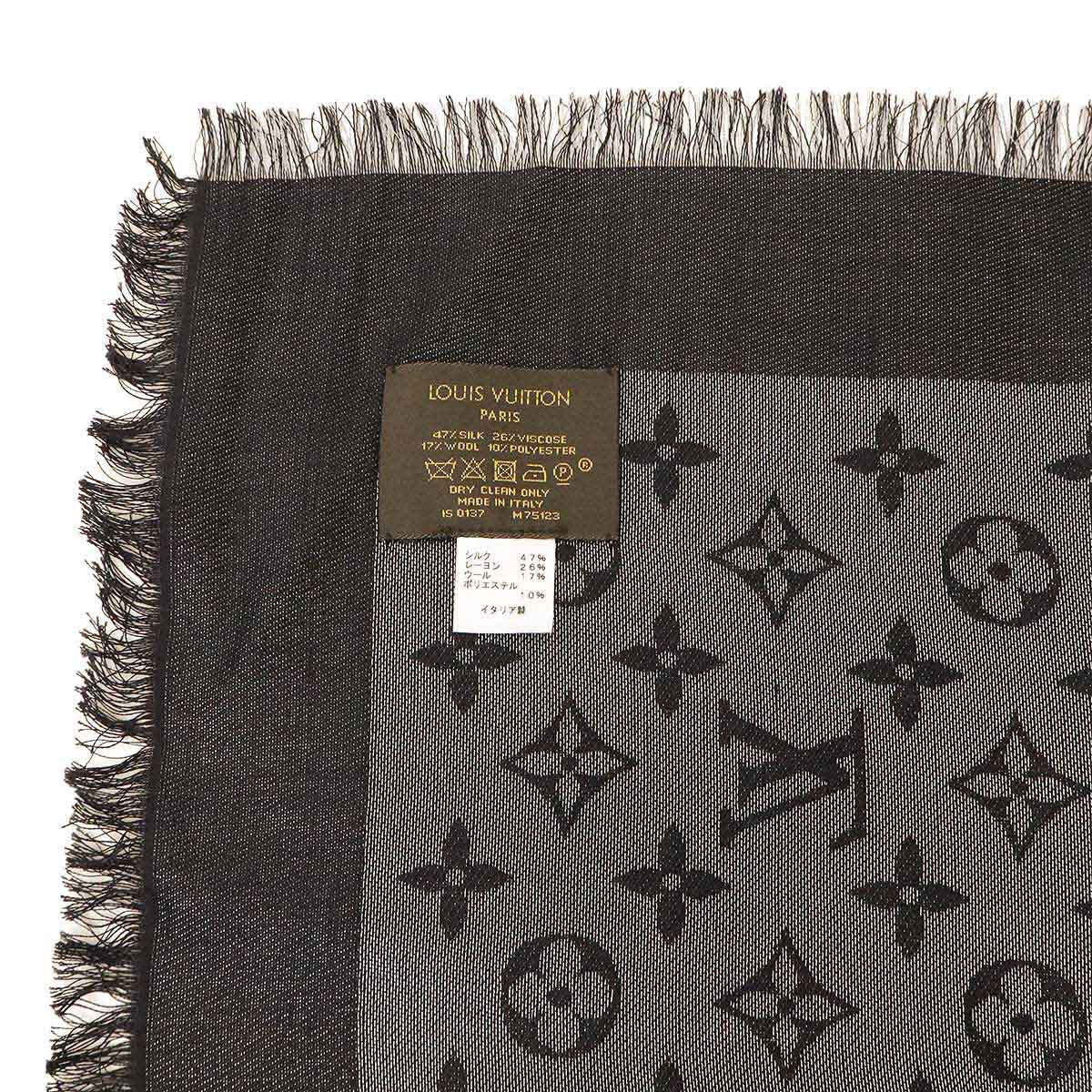 Louis Vuitton Monogram Shine Shawl Fringe Stole M75123 in Pristine Condition