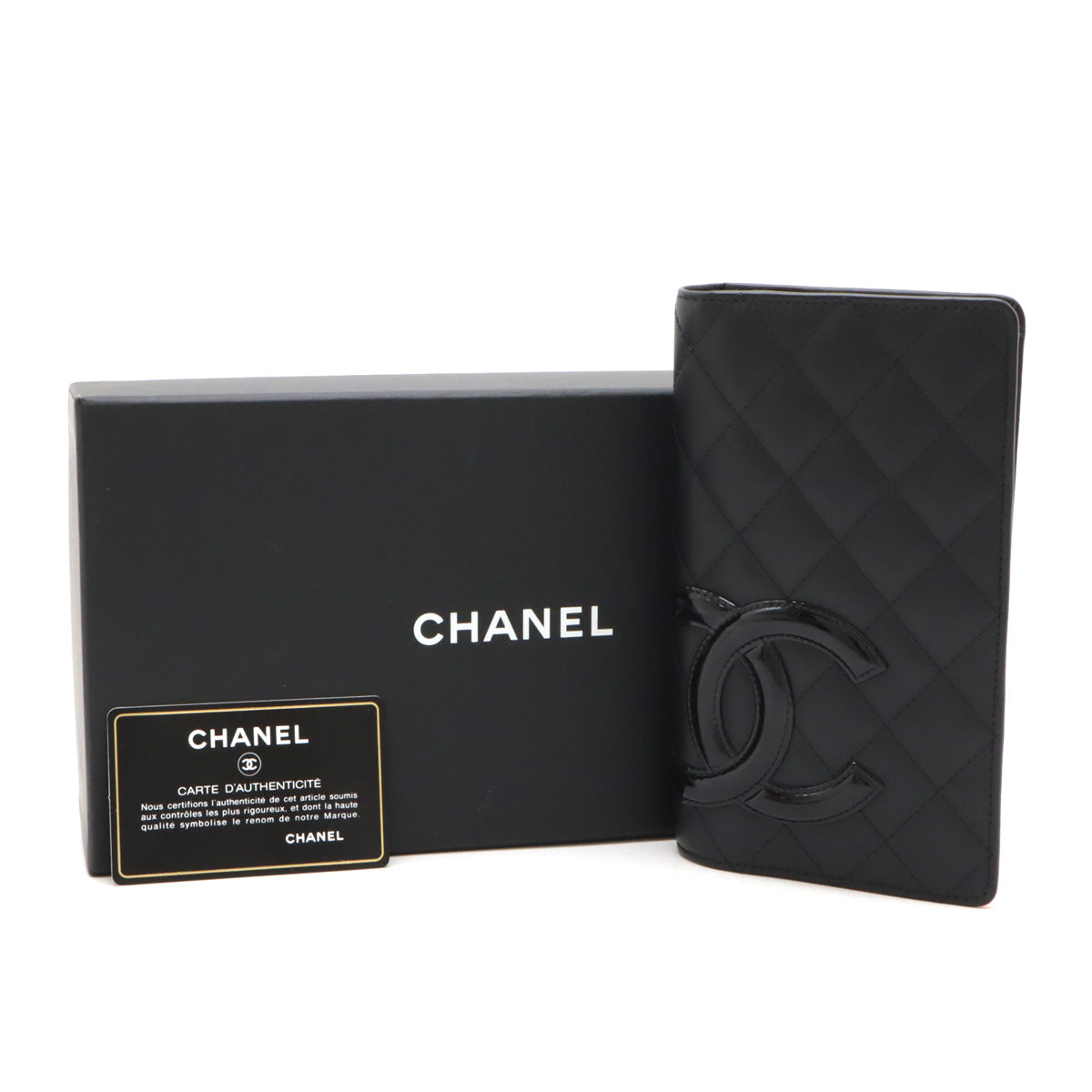 Chanel Cambon Line Soft Calf/Enamel Long Wallet A26717