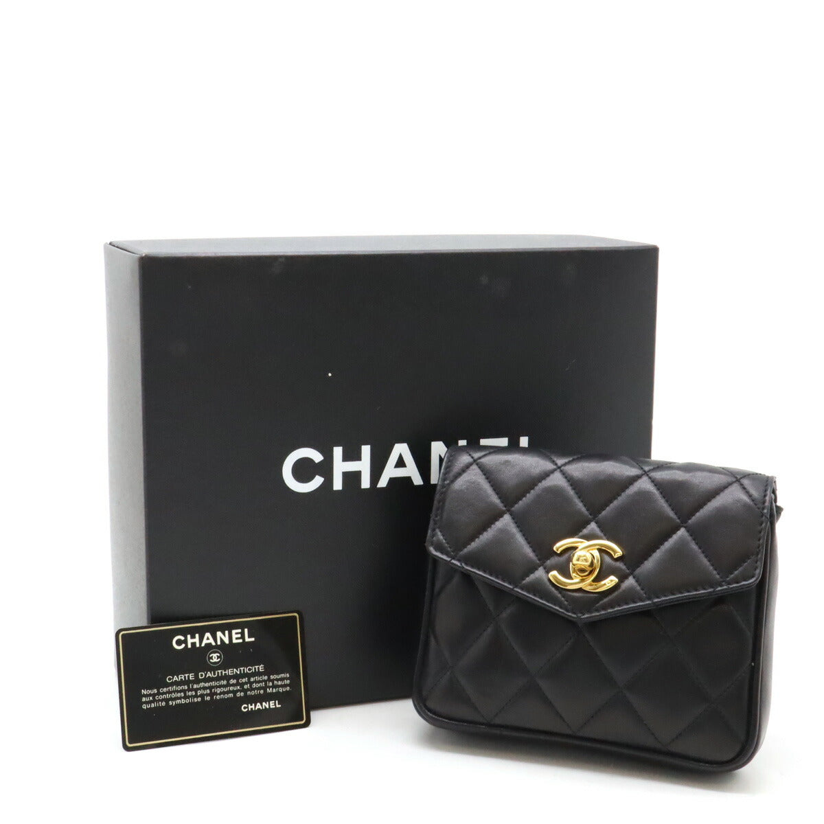 Chanel Leather Matelasse Belt Bag Black