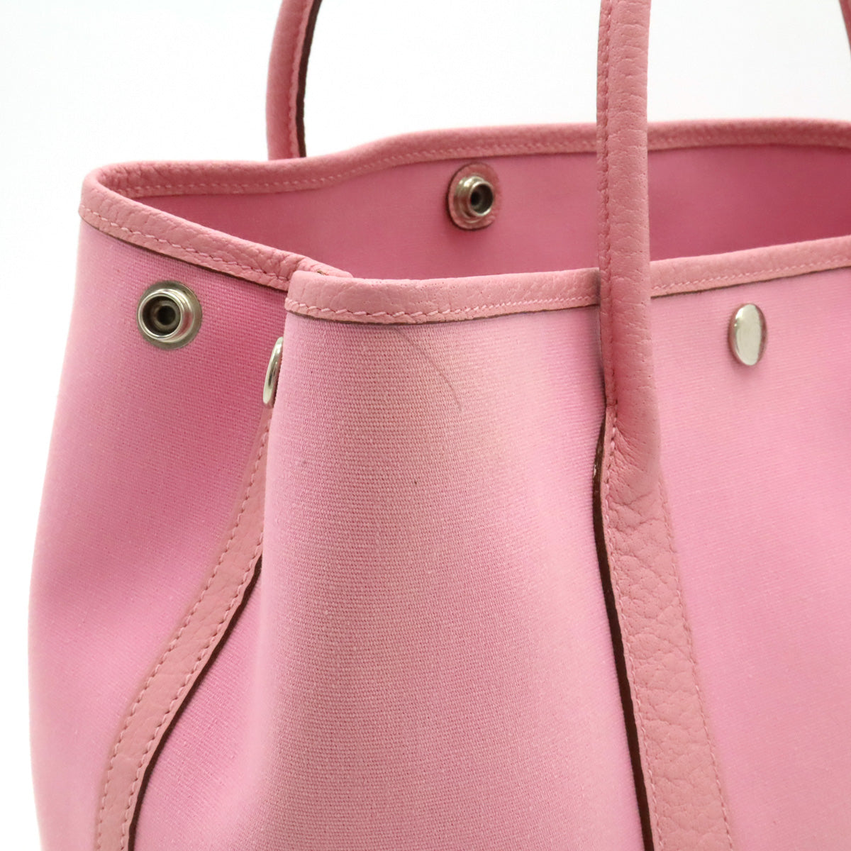 Hermes Garden Party TPM Tote Bag Pink Leather