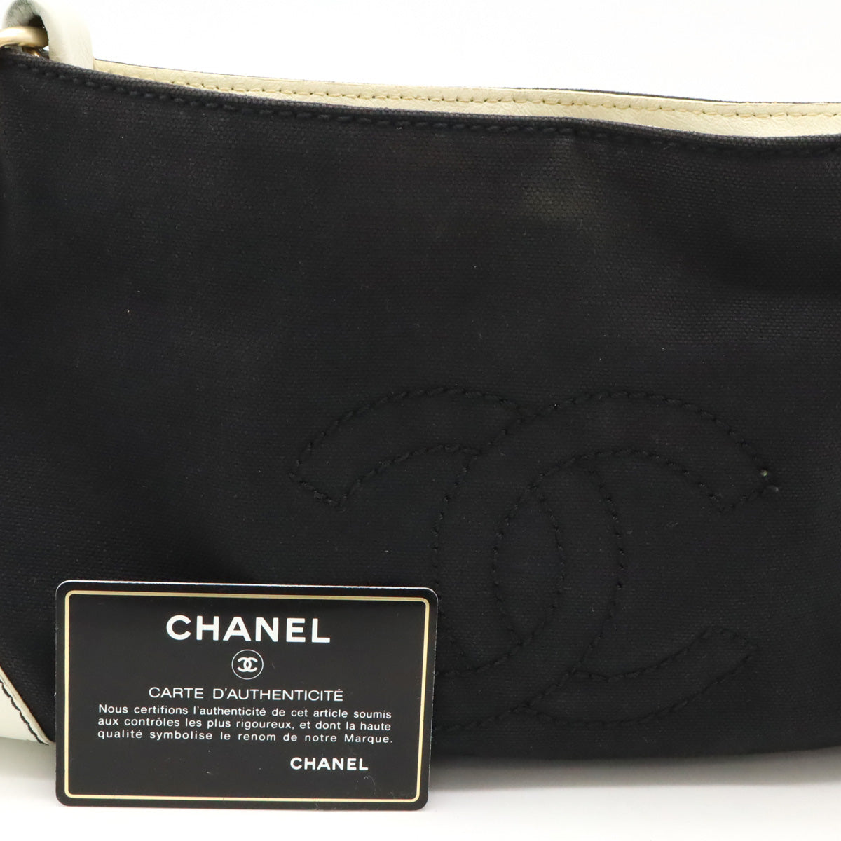 Chanel Canvas/Leather Coco Mark Chain Shoulder Bag A20825